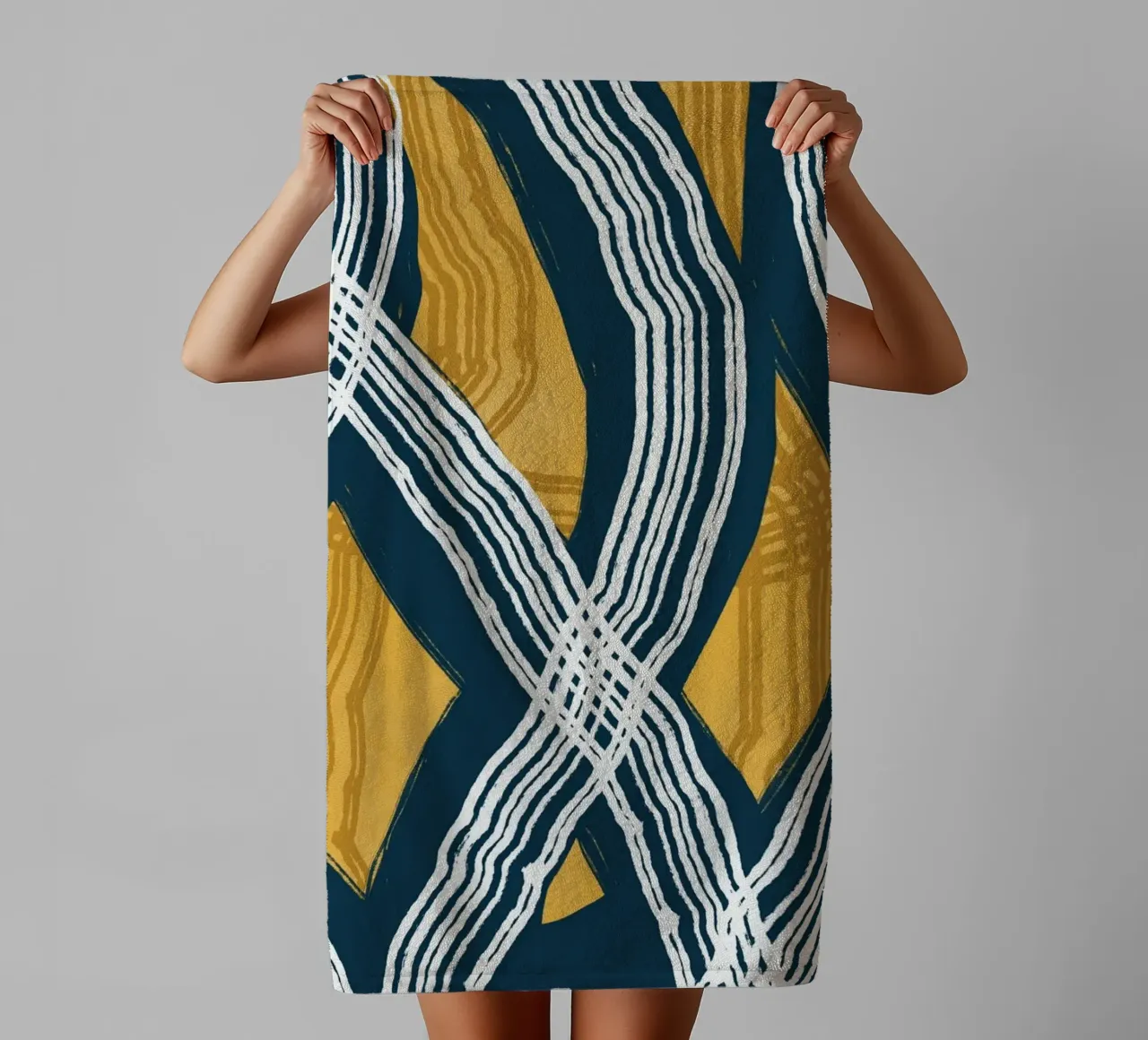 Line abstraction 13 towel by Little Dean