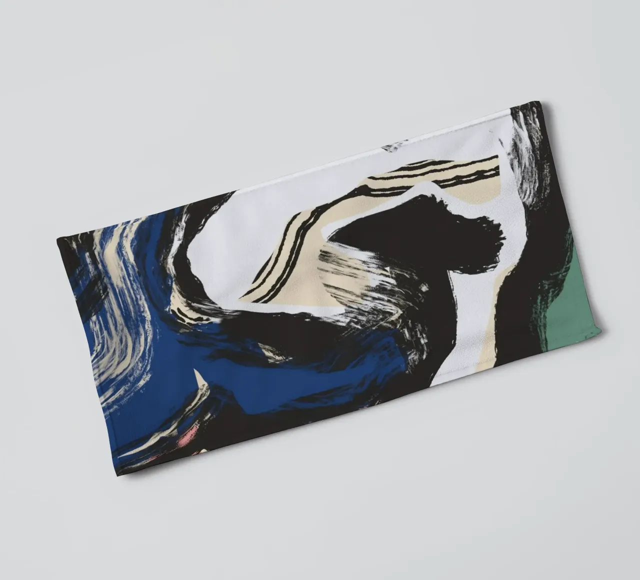 Zittend naakt abstract maximalist badhanddoek van Little Dean