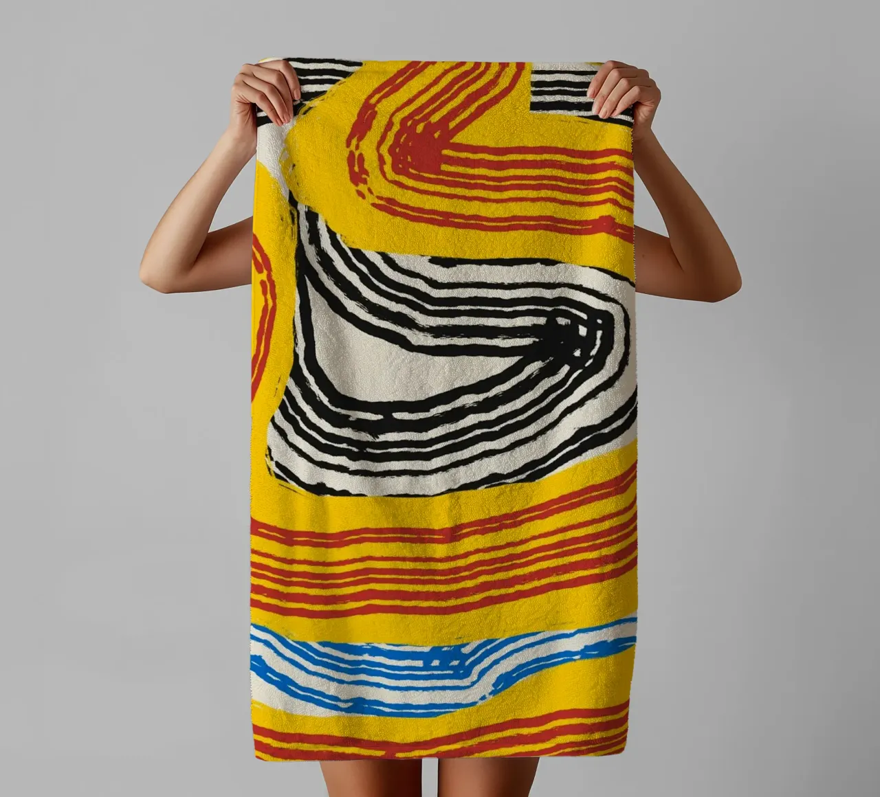 Line abstraction 14 towel by Little Dean