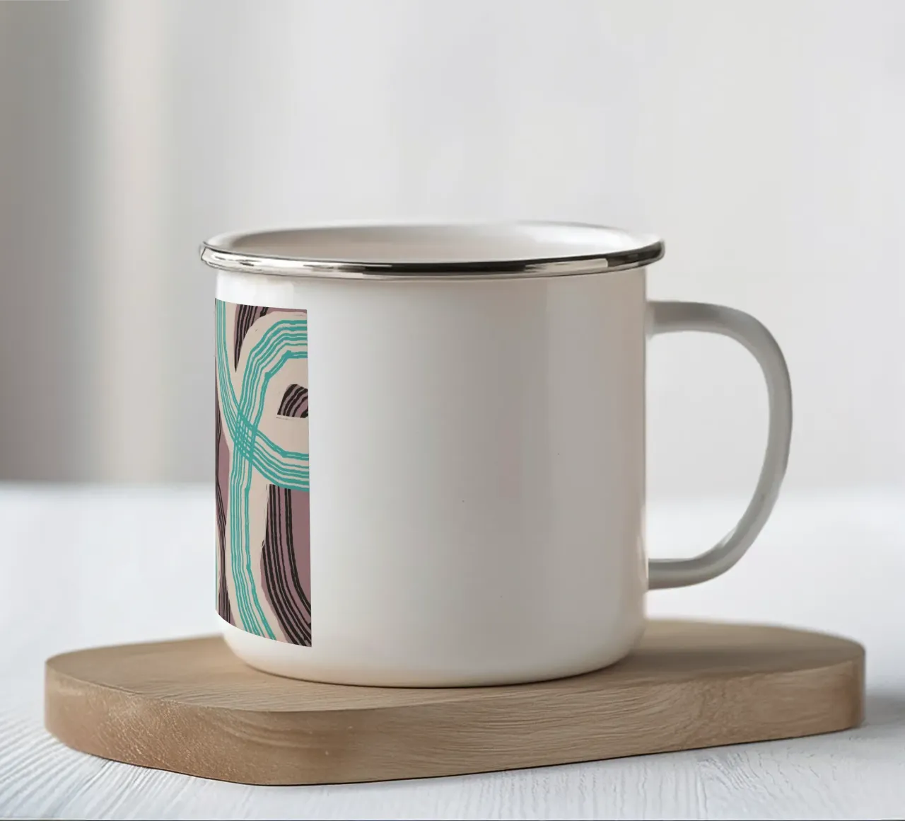 Astrazione delle linee 16 tazza in smalto da Little Dean
