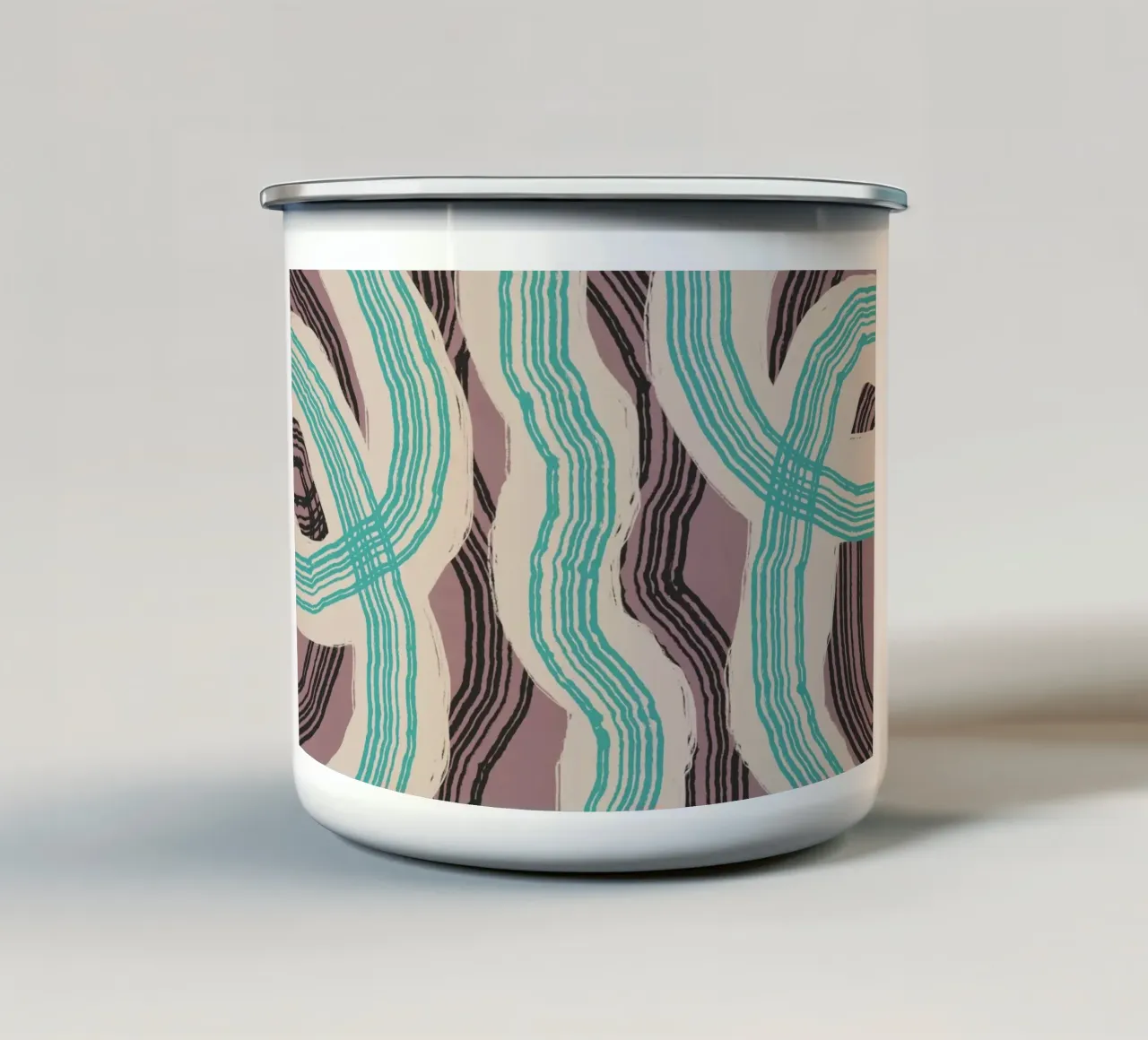 Astrazione delle linee 16 tazza in smalto da Little Dean