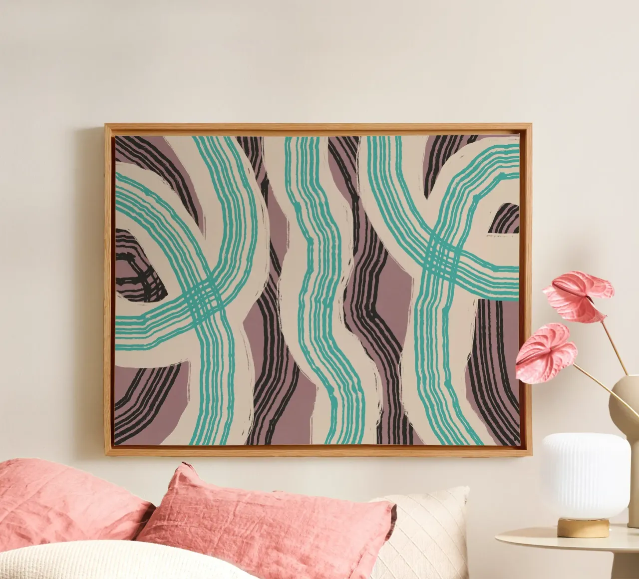 Line abstraction 16 canvas by Little Dean