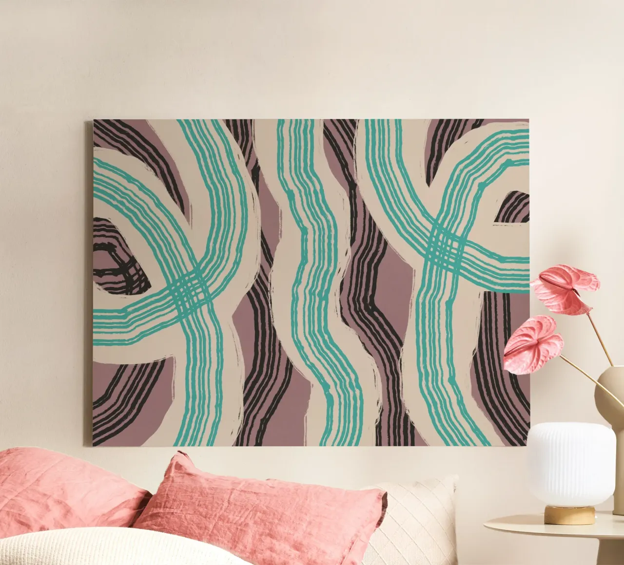 Line abstraction 16 canvas by Little Dean