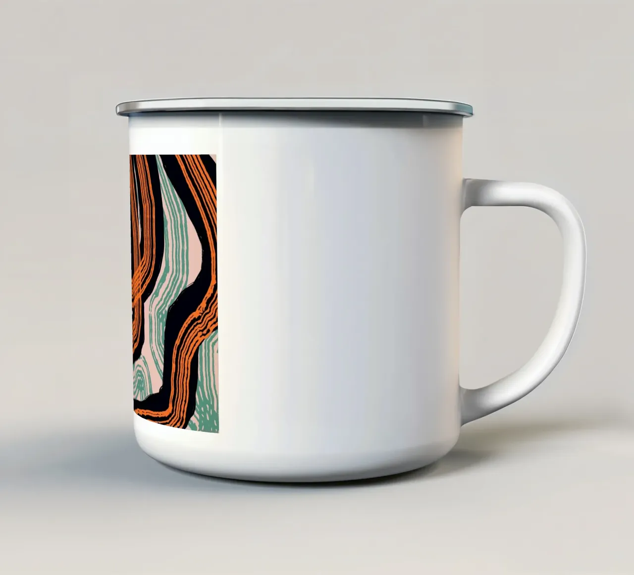 Astrazione delle linee 17 tazza in smalto da Little Dean