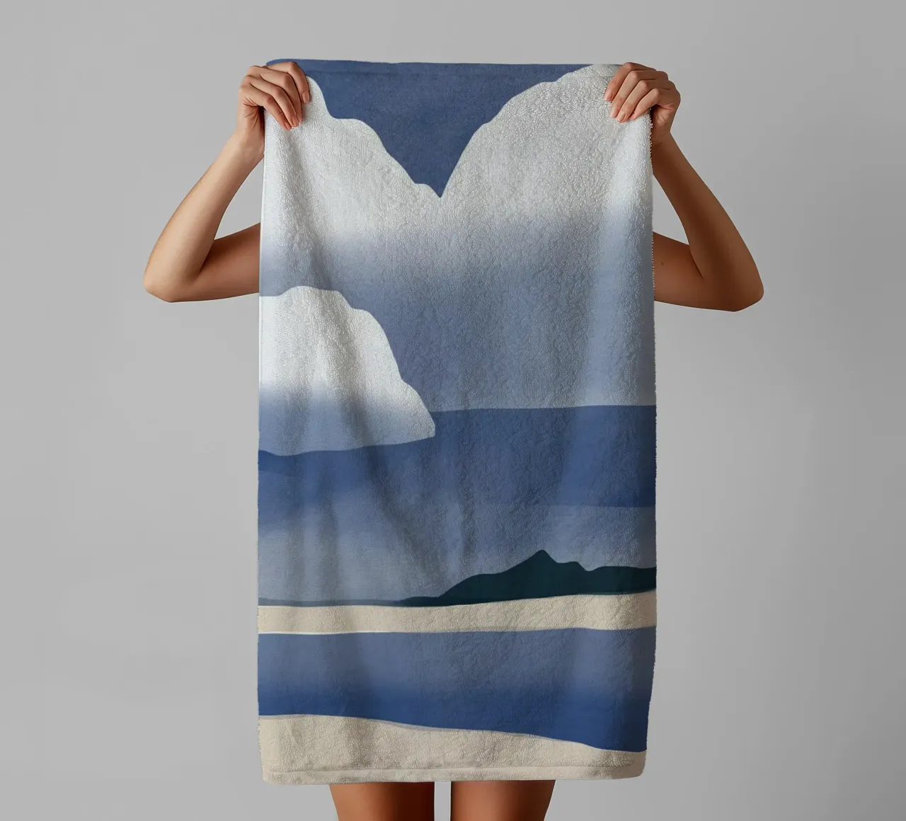 Vast cloudscape towel by Little Dean