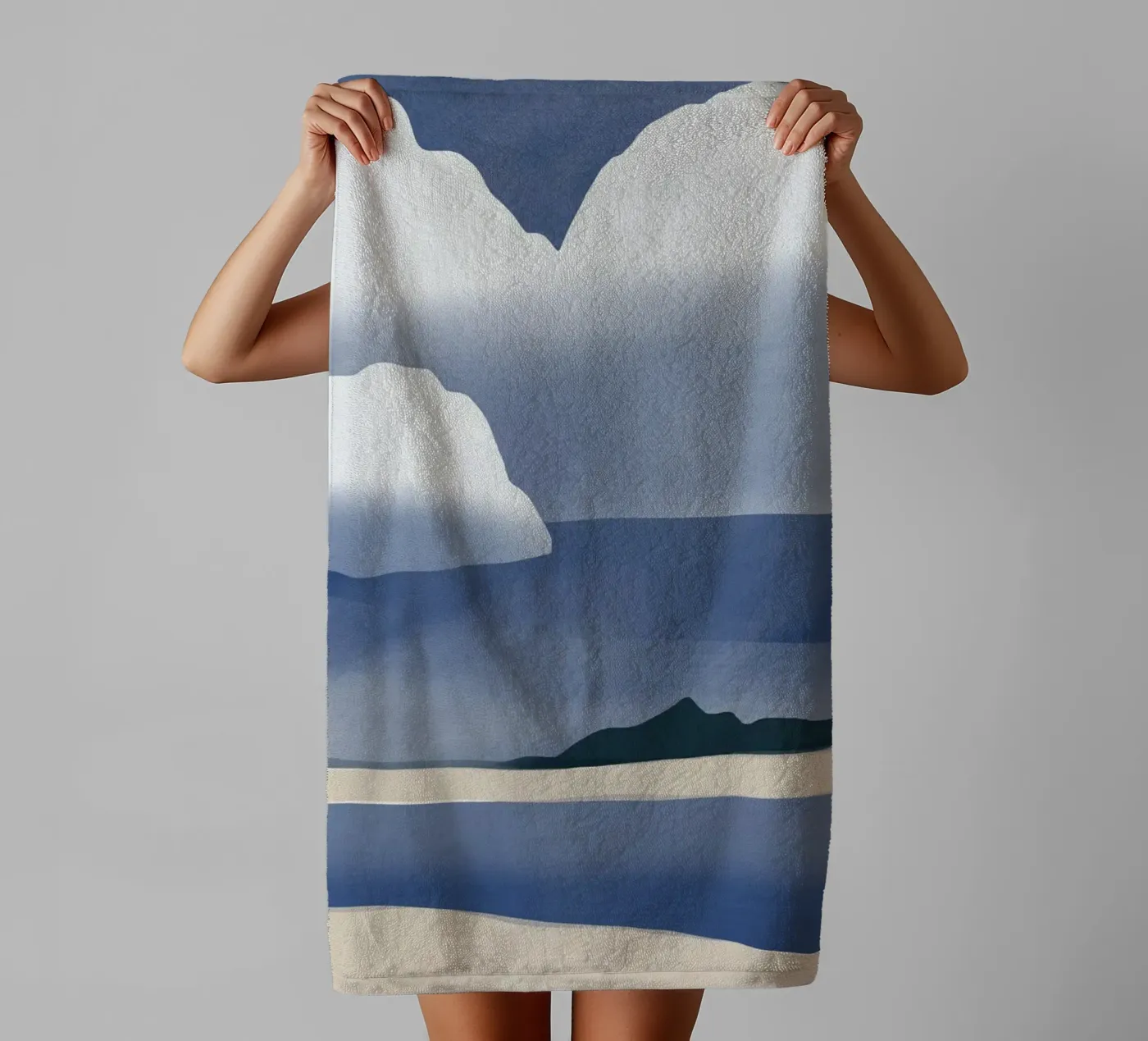 Vast cloudscape towel by Little Dean