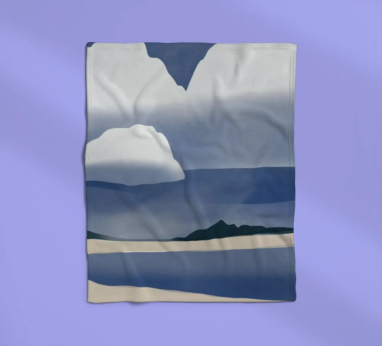 Vast cloudscape fleece blanket by Little Dean