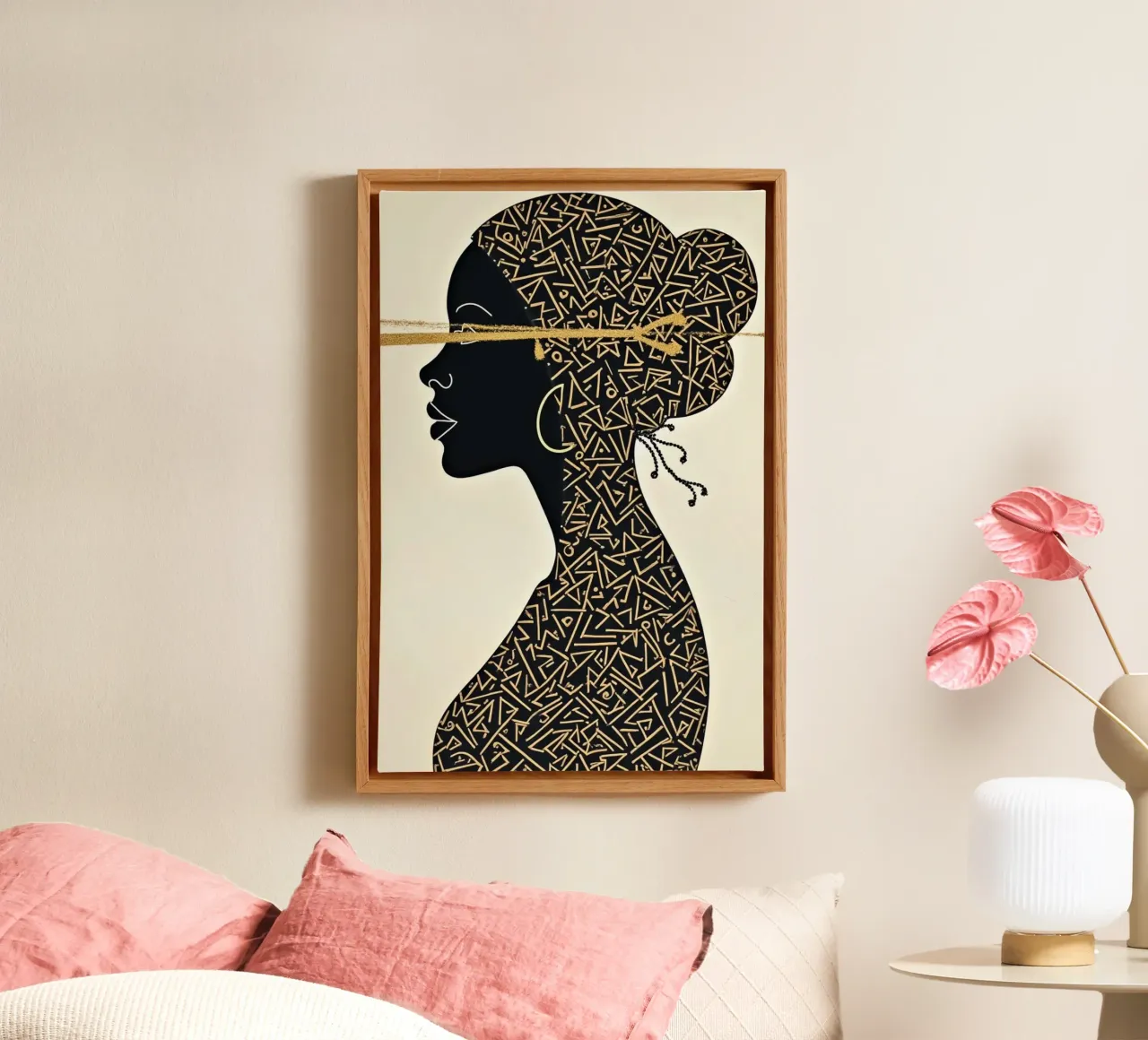 Lignaggio in oro 2 tela con Cornice a cassetta da Dustlight Atelier