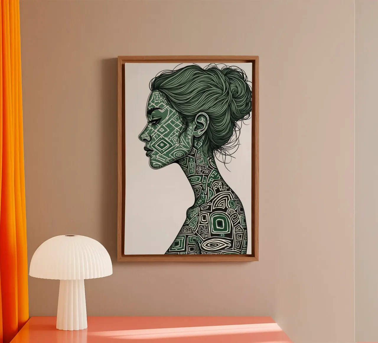 Afkomst in smaragd canvas van Dustlight Atelier