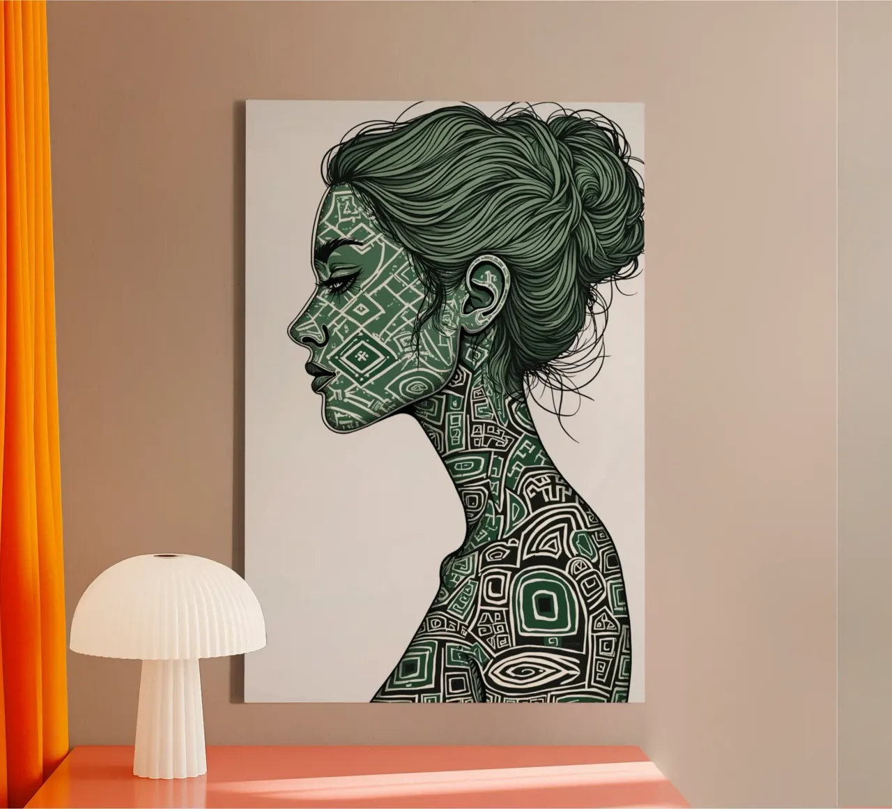 Afkomst in smaragd canvas van Dustlight Atelier