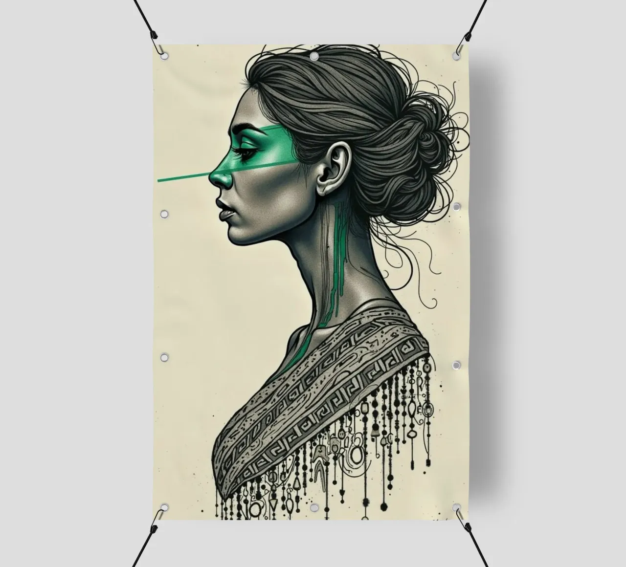 Lignaggio in Emerald 2 telo in pvc da Dustlight Atelier