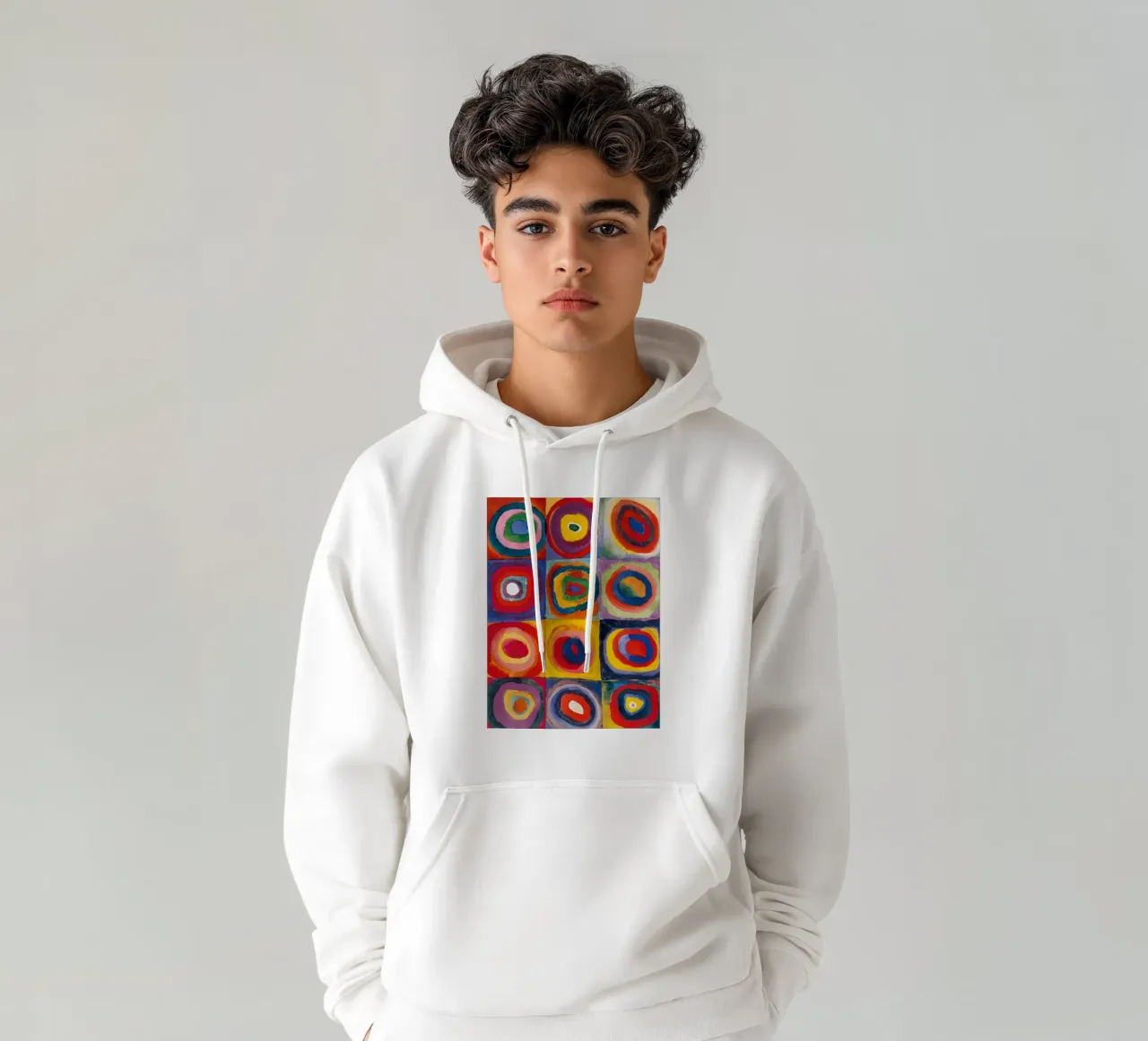 cerchi concentrici colorati felpa con cappuccio da lara shop
