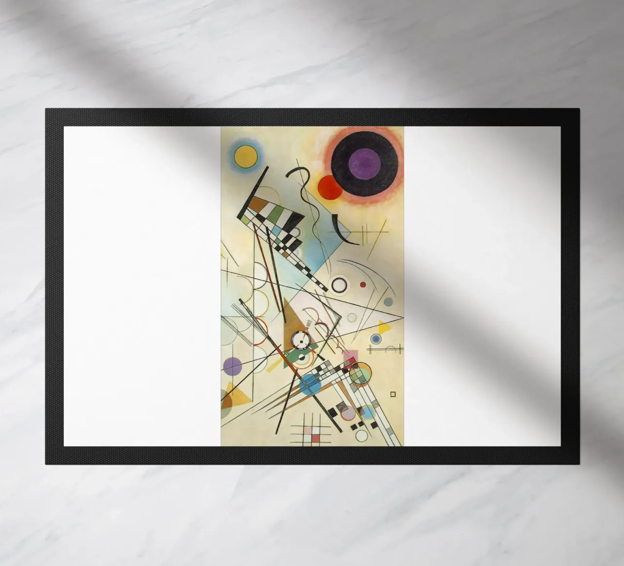 art print circles squares angles doormat by lara shop