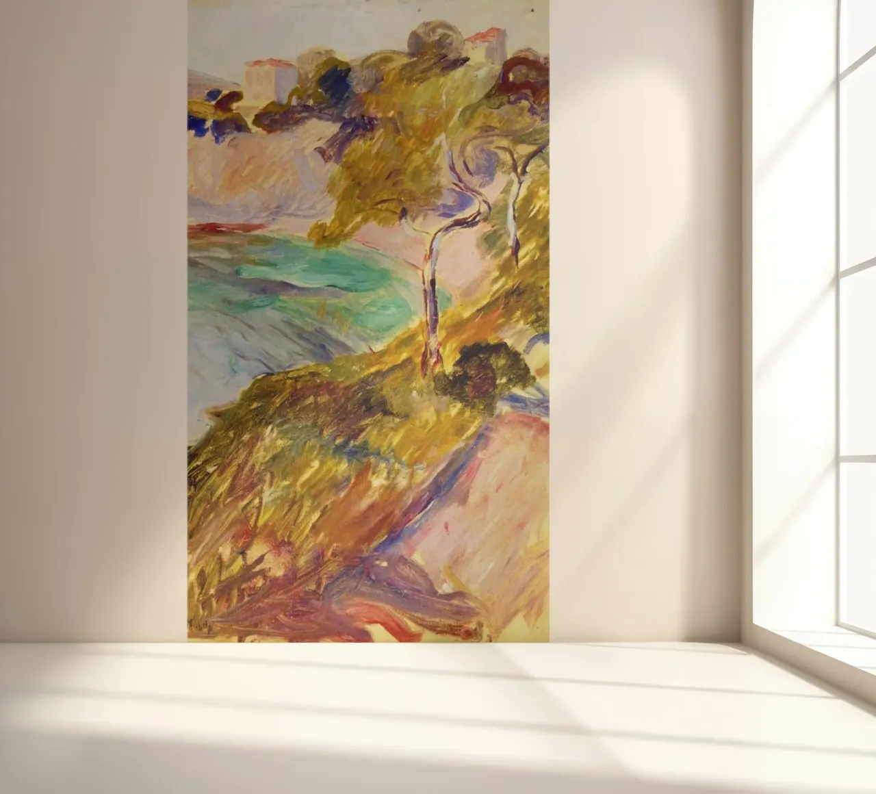 brush stroke view hill photo wallpaper by cupcup art