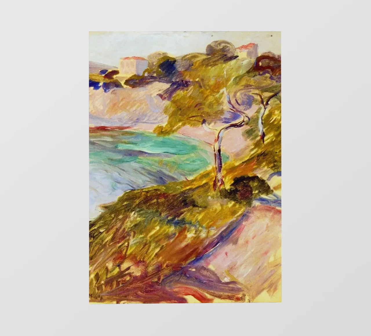 brush stroke view hill photo wallpaper by cupcup art