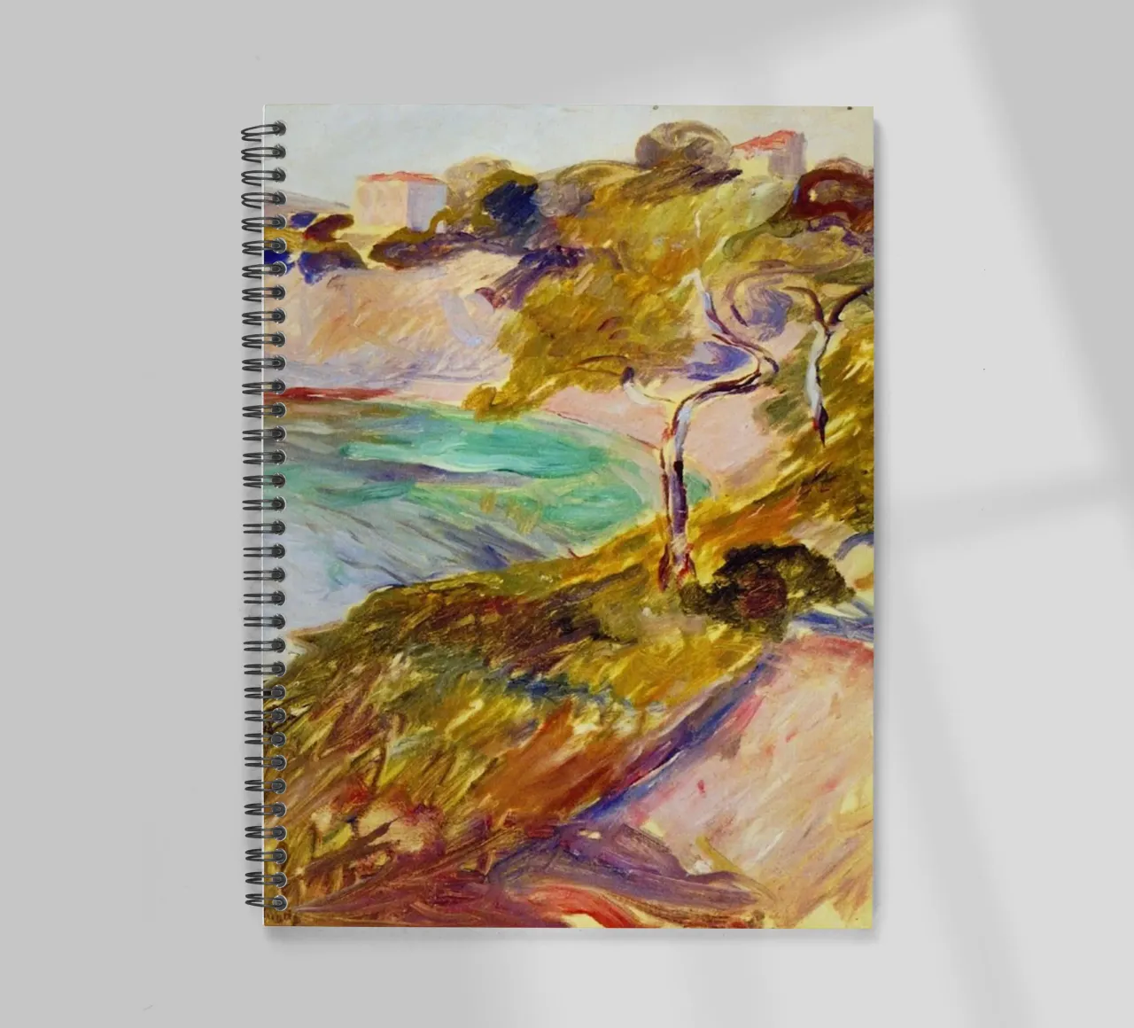 brush stroke view hill spiral notebook by cupcup art