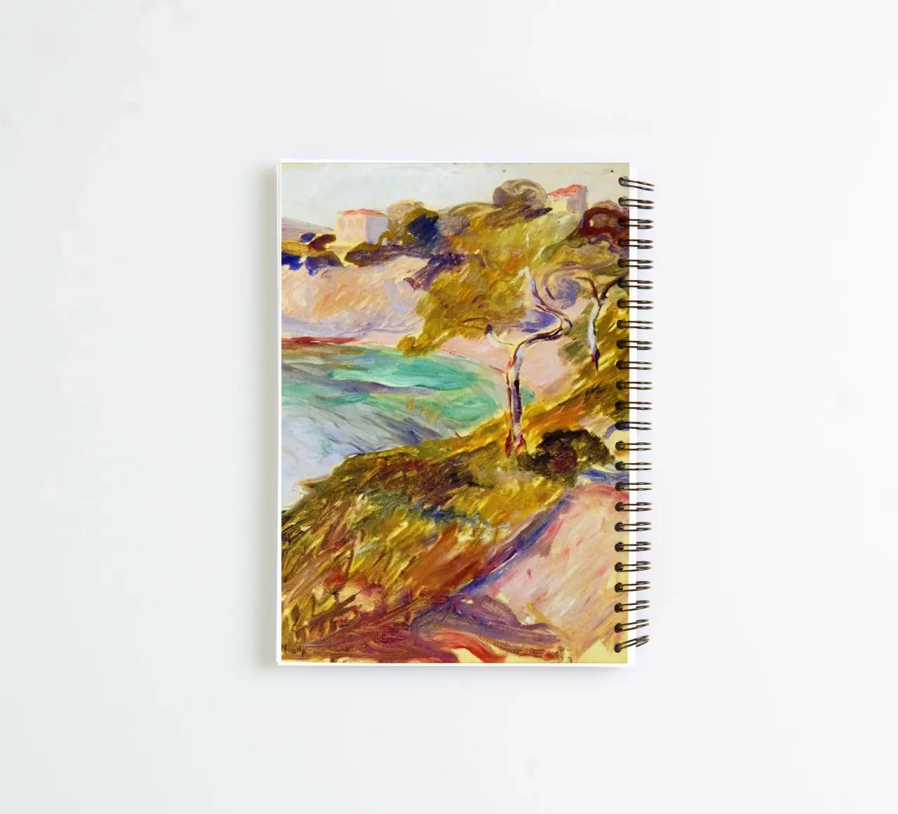 brush stroke view hill spiral notebook by cupcup art