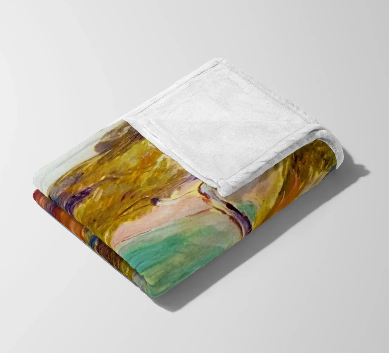 brush stroke view hill fleece blanket by cupcup art