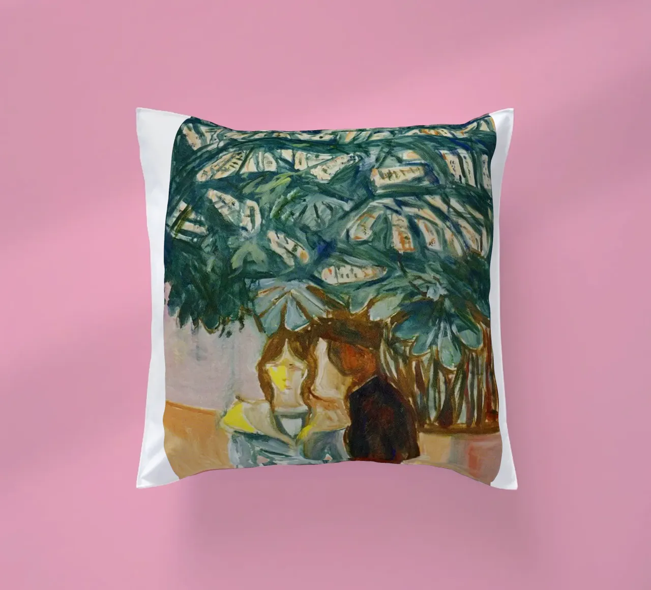 figures who embrace and interact decorative cushion by cupcup art