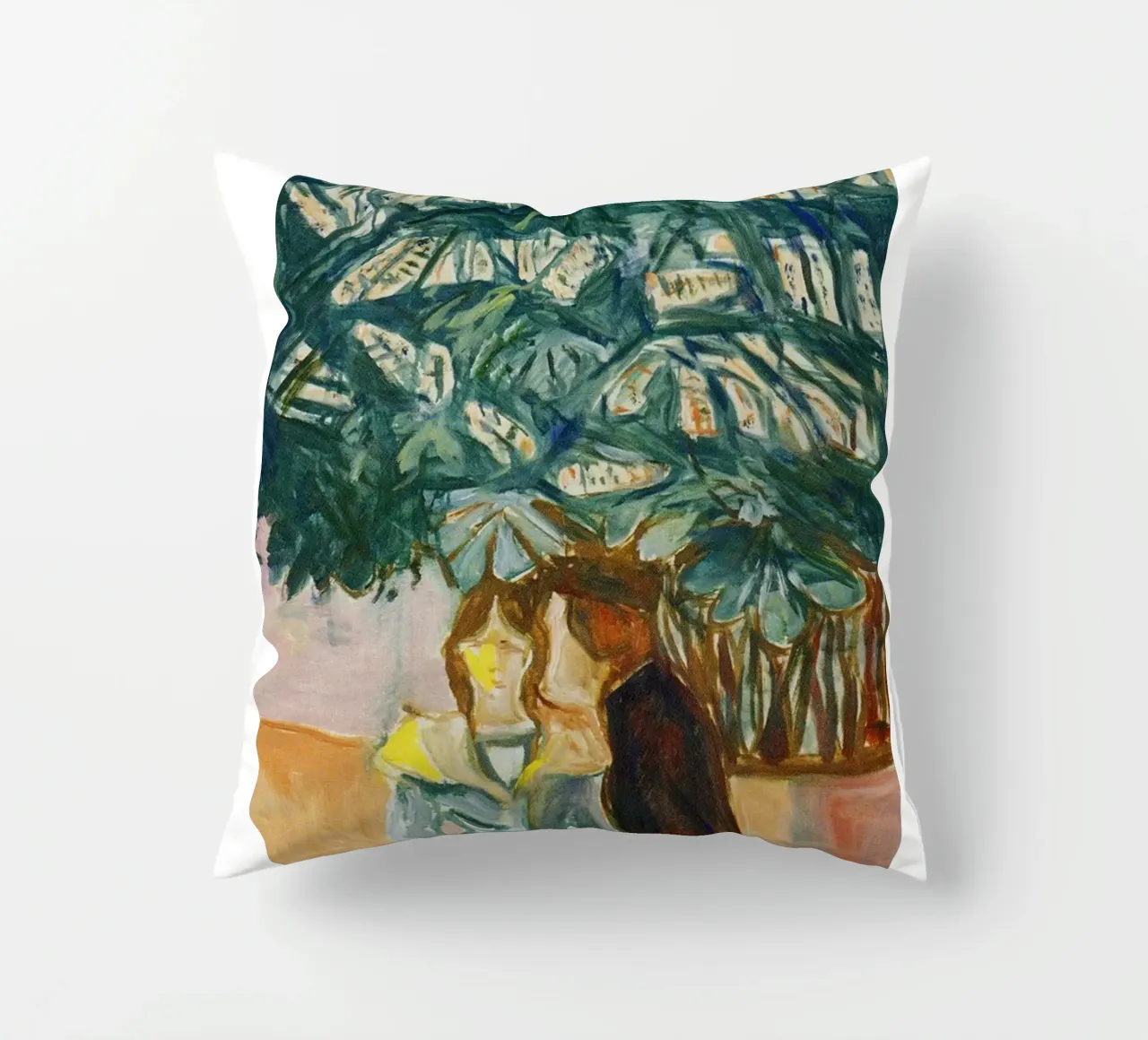 figures who embrace and interact decorative cushion by cupcup art