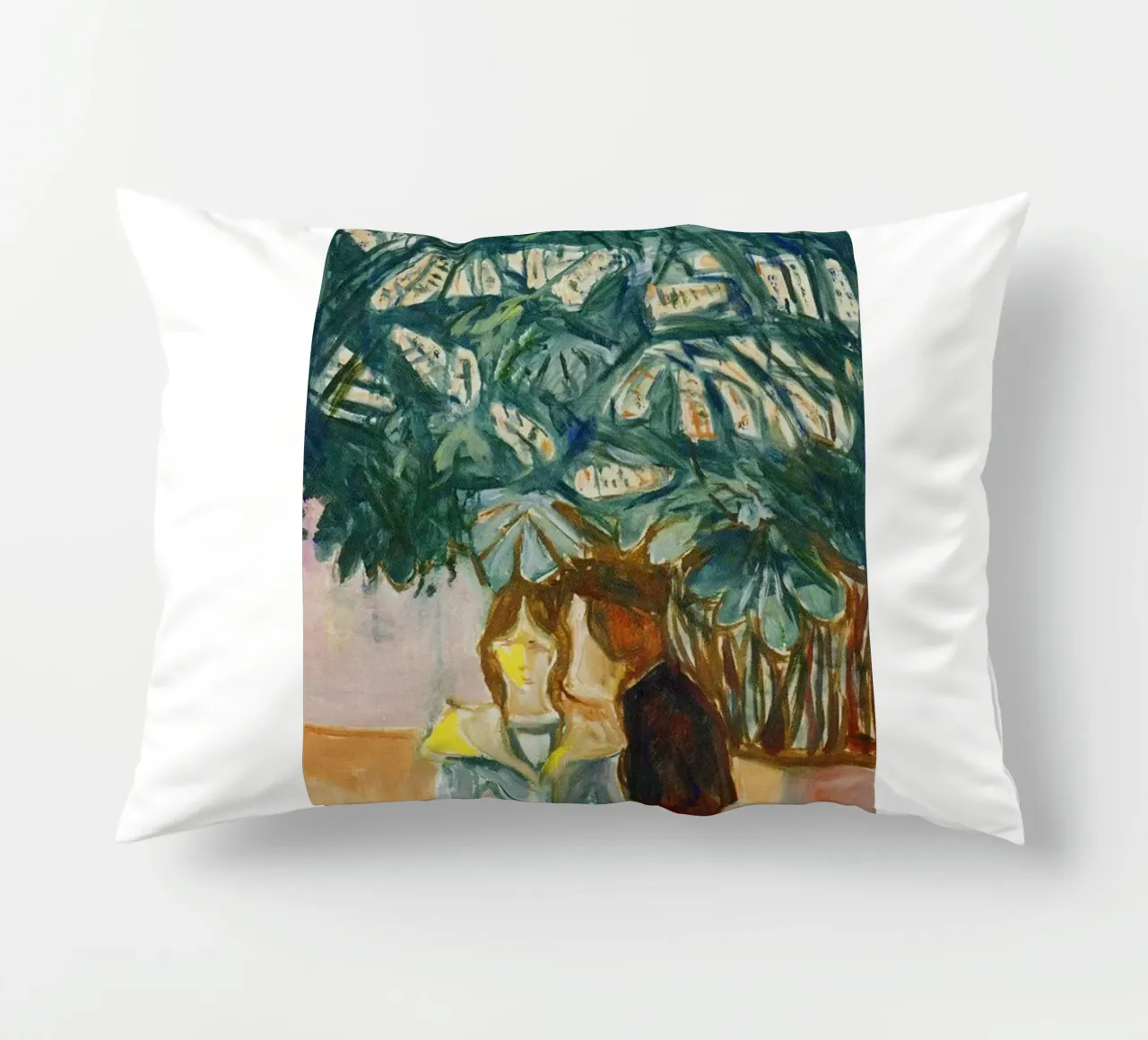 figures who embrace and interact decorative cushion by cupcup art