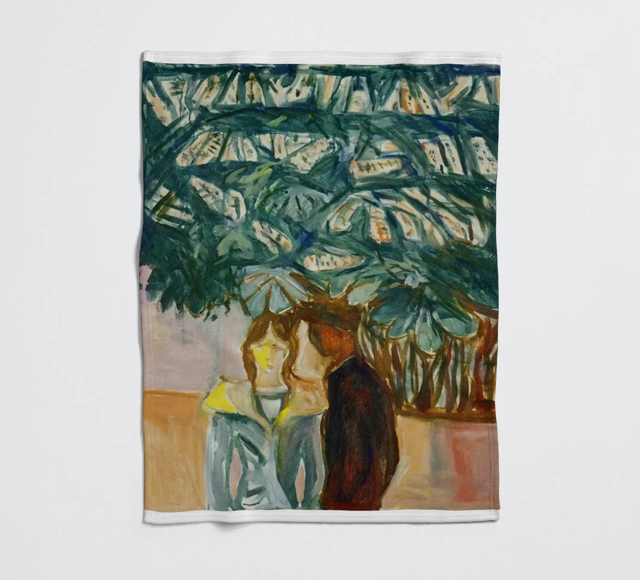 figures who embrace and interact fleece blanket by cupcup art