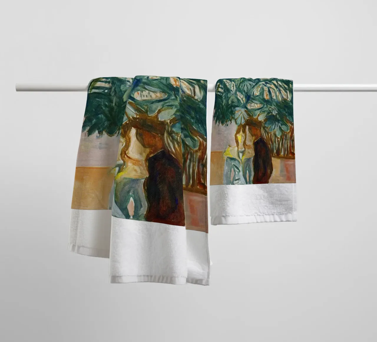 figures who embrace and interact towel by cupcup art