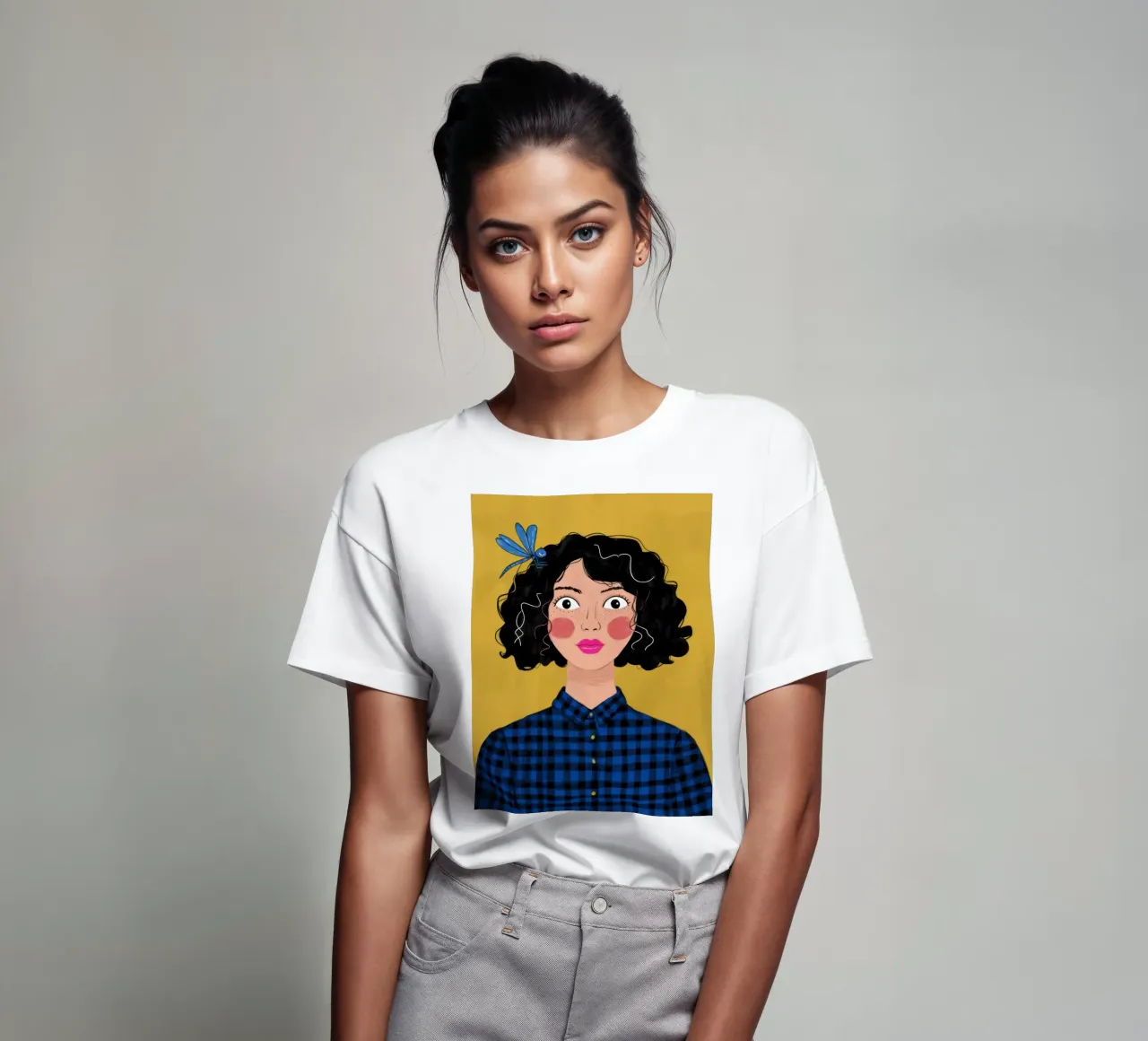 Contemplazione sulla camicia a scacchi t-shirt da Sentinel Glow