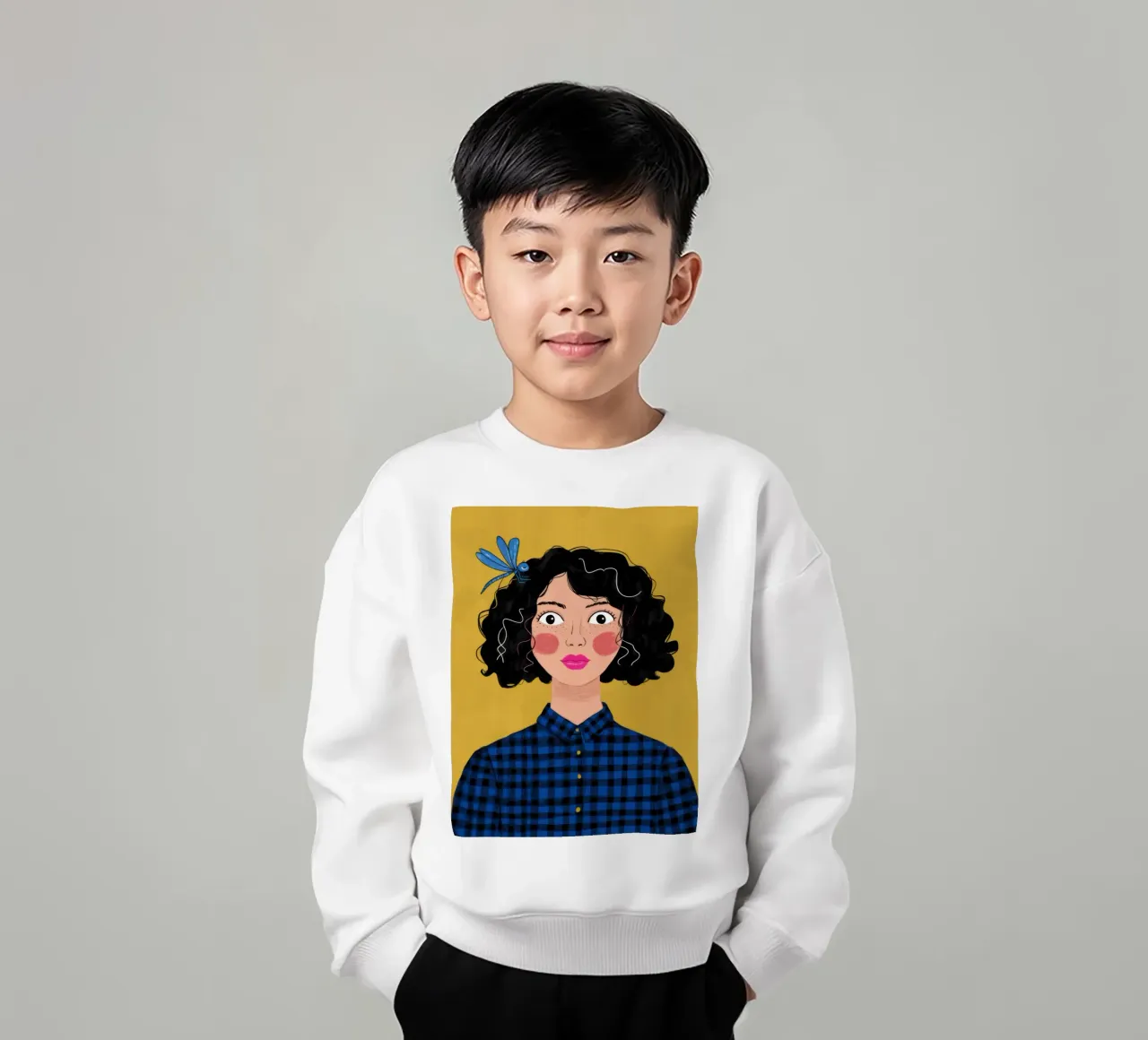 Contemplazione sulla camicia a scacchi felpa bambino da Sentinel Glow