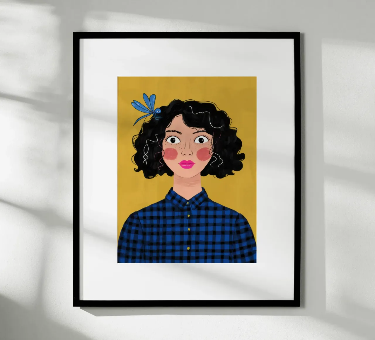 Contemplazione sulla camicia a scacchi poster con telaio in plastica da Sentinel Glow