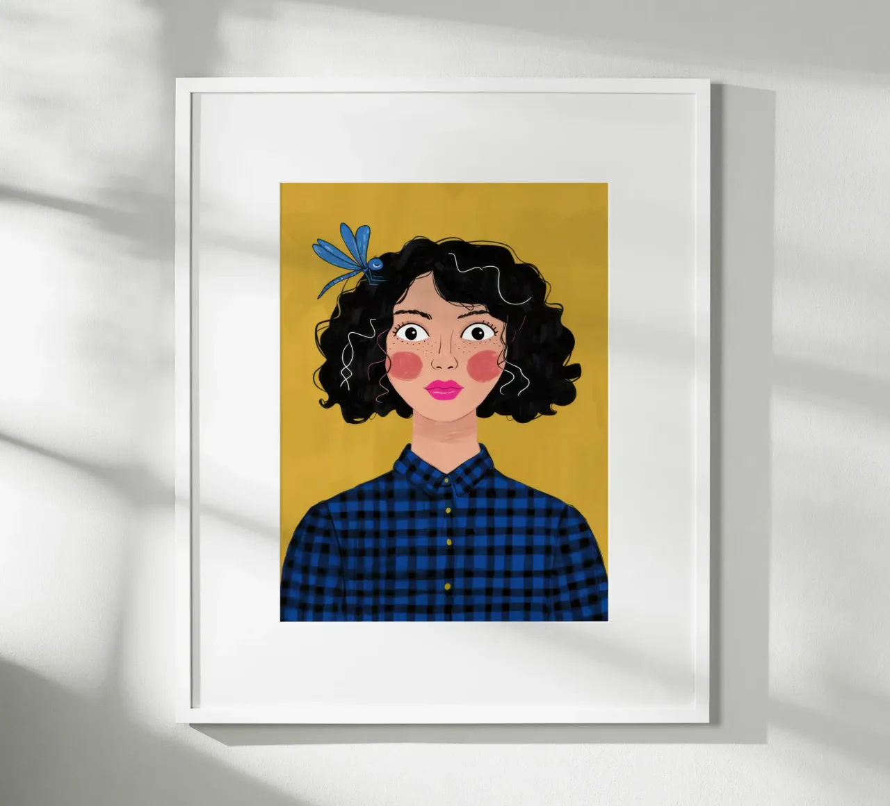 Contemplazione sulla camicia a scacchi poster con telaio in plastica da Sentinel Glow
