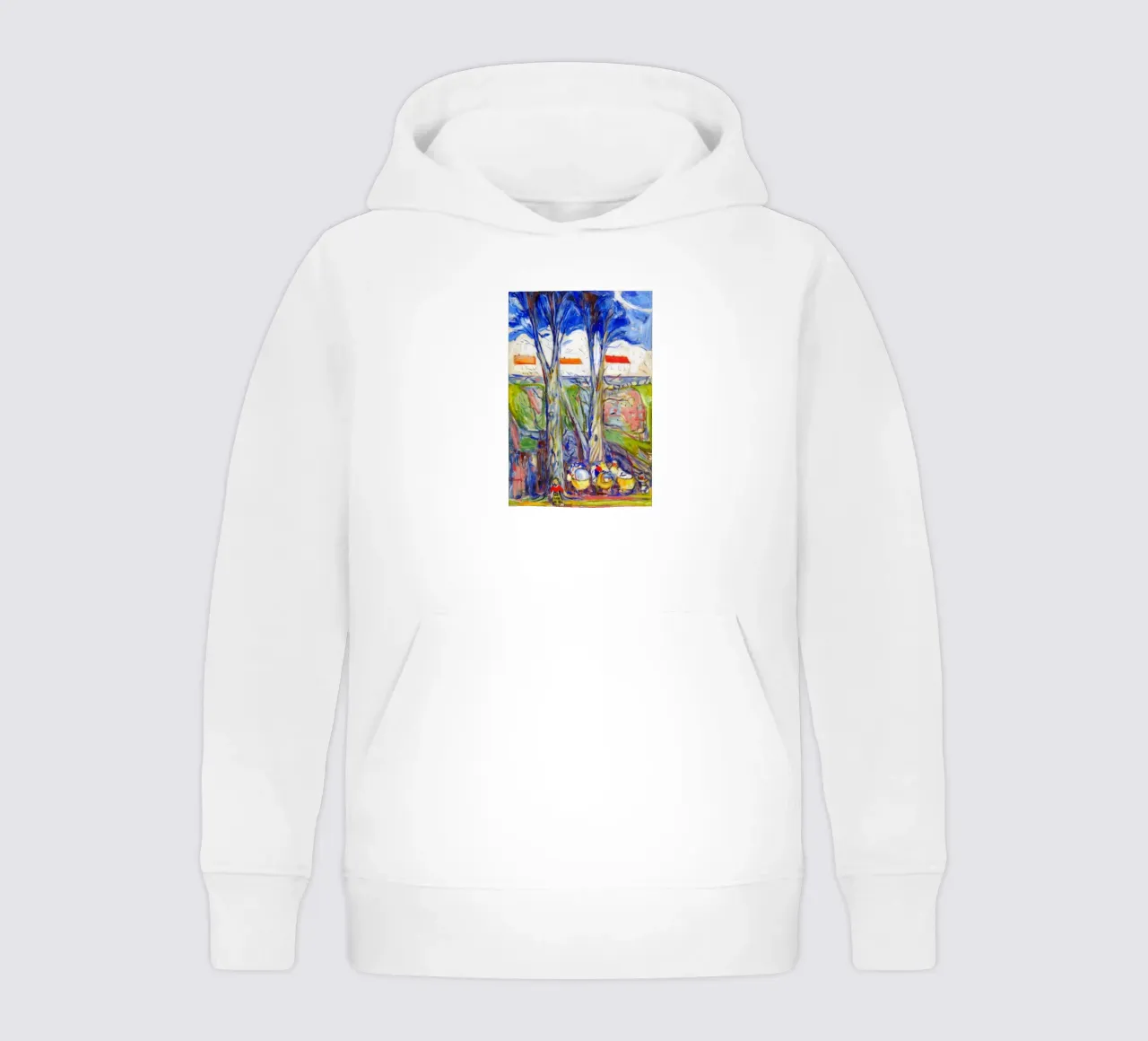 leaning under a big tree kids hoodie by cupcup art