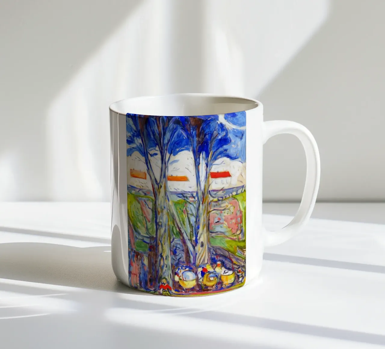 appoggiato sotto un grande albero tazza in ceramica da cupcup art