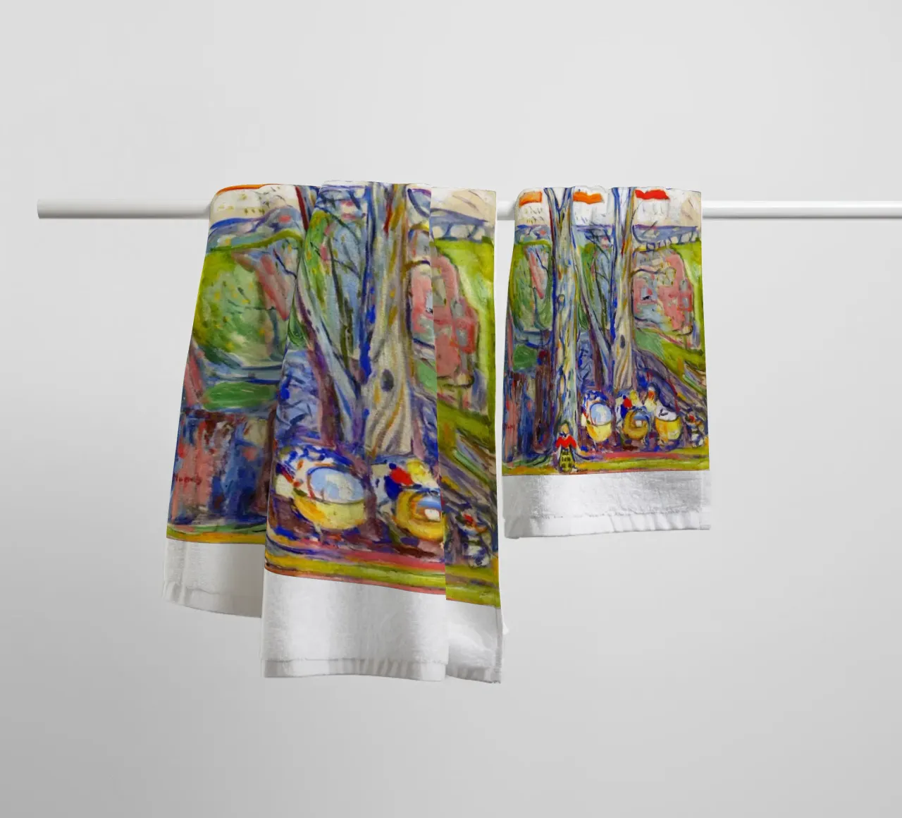 leaning under a big tree towel by cupcup art