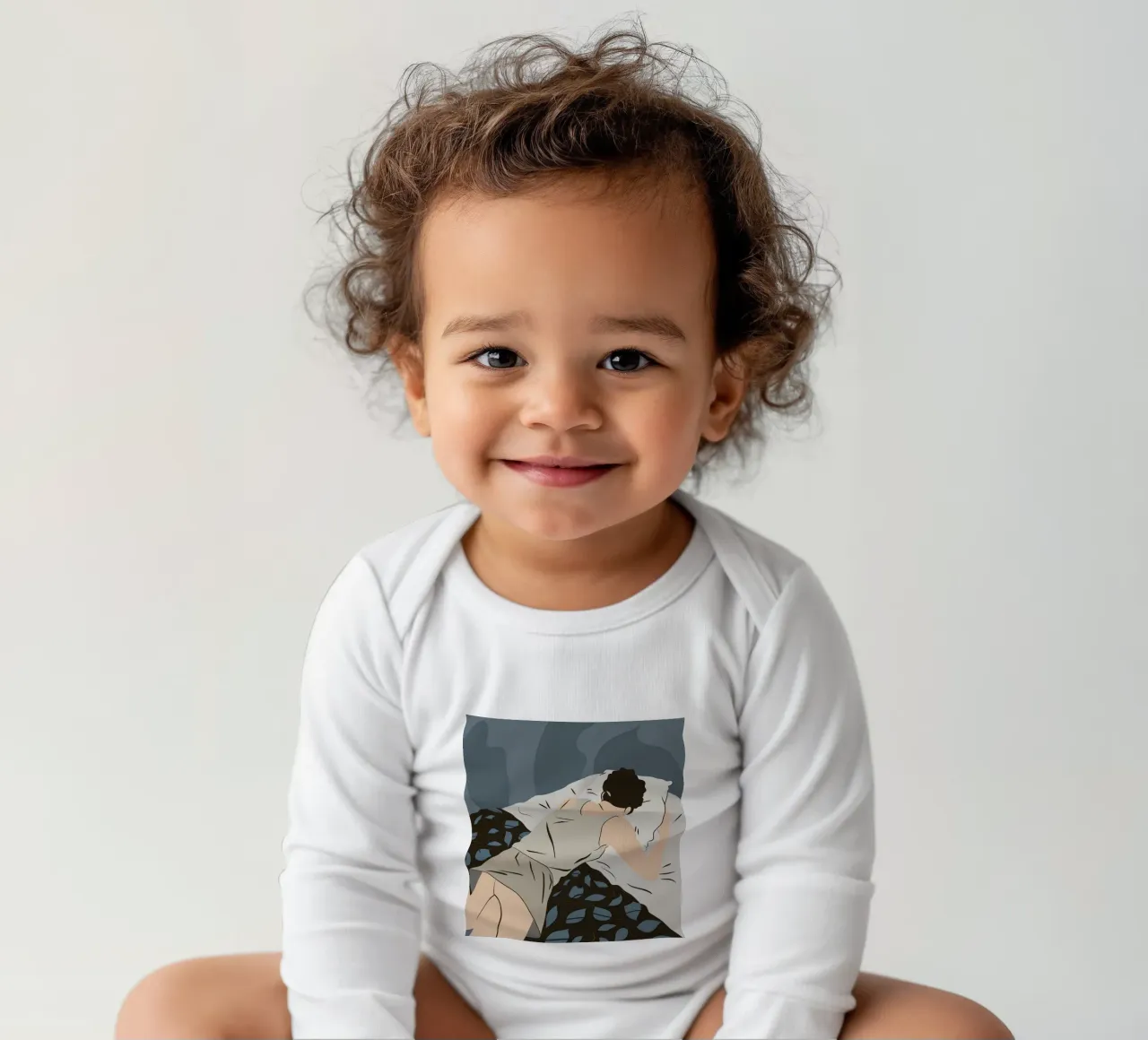 Monochrome verträumte Pose Langarm Babybody von Hollow Years