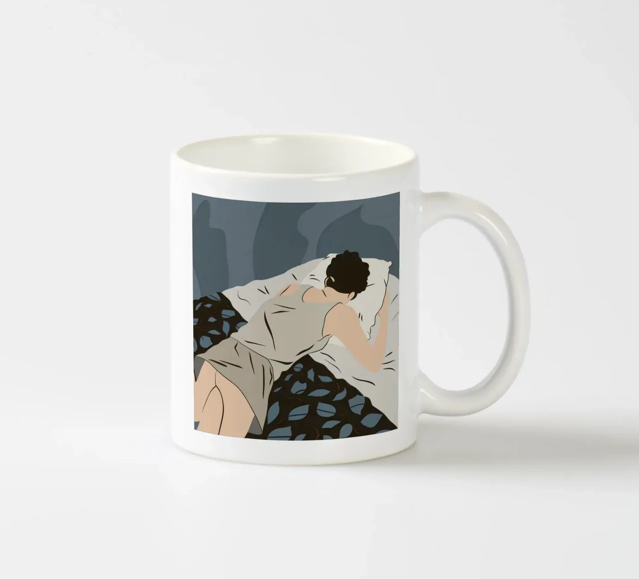 Monochrome Dreamy Repose ceramic mug by Hollow Years