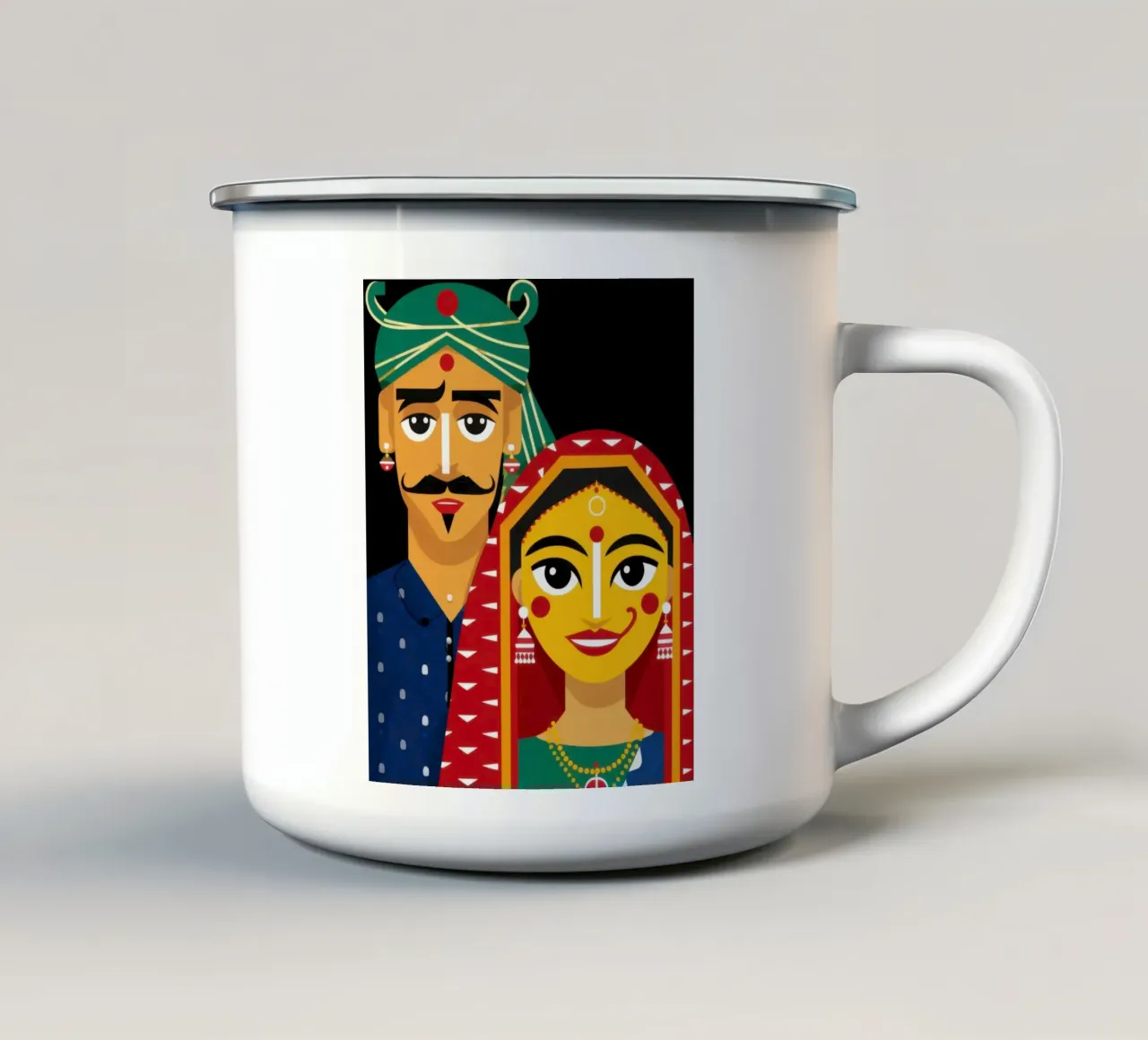 Coppia indiana regale tazza in smalto da Sentinel Glow