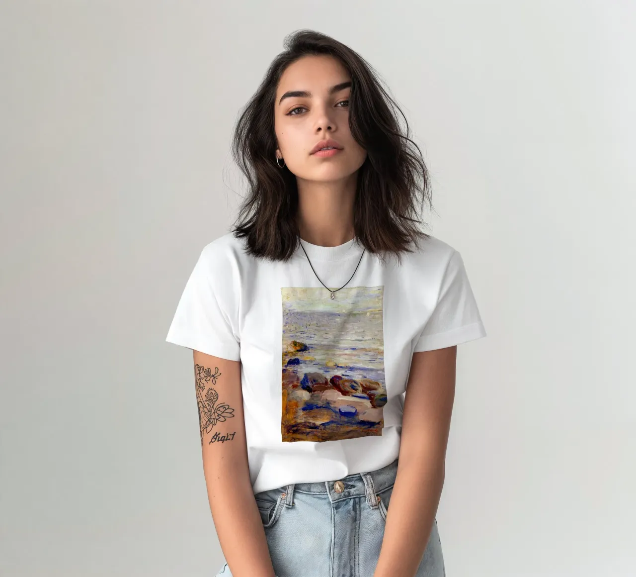 large rocks on the beach t-shirt by cupcup art