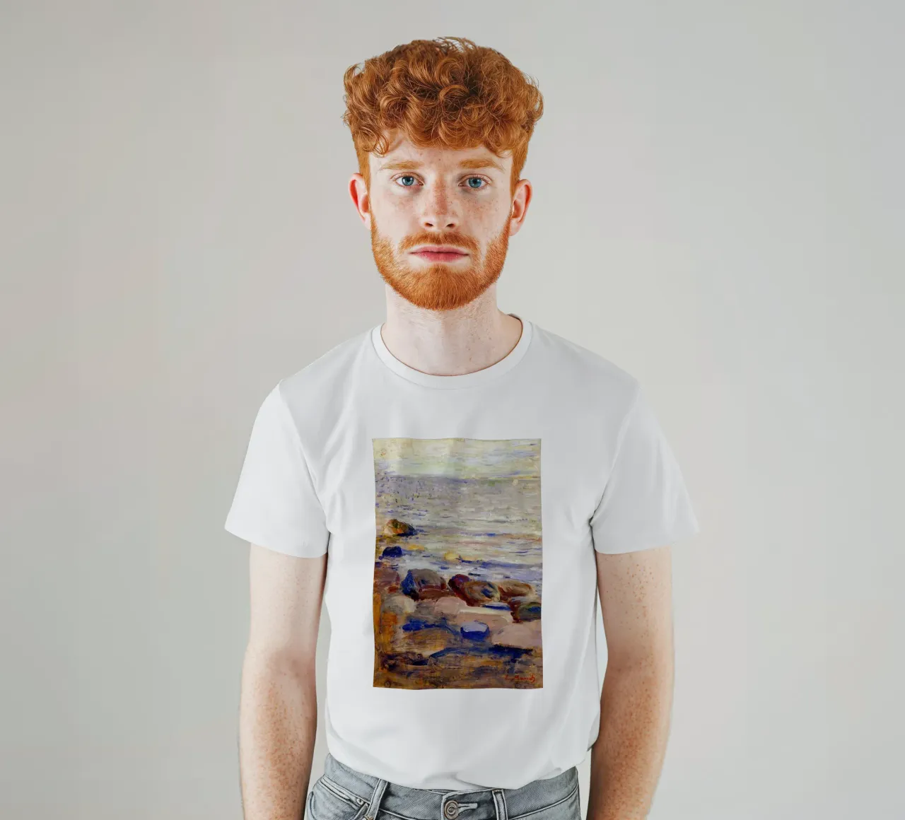 large rocks on the beach t-shirt by cupcup art