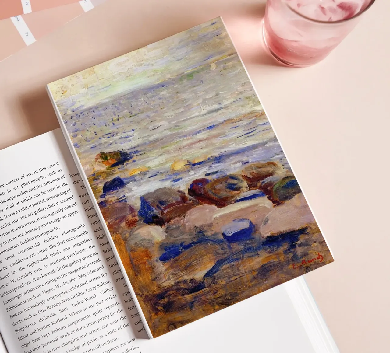 large rocks on the beach notebook by cupcup art