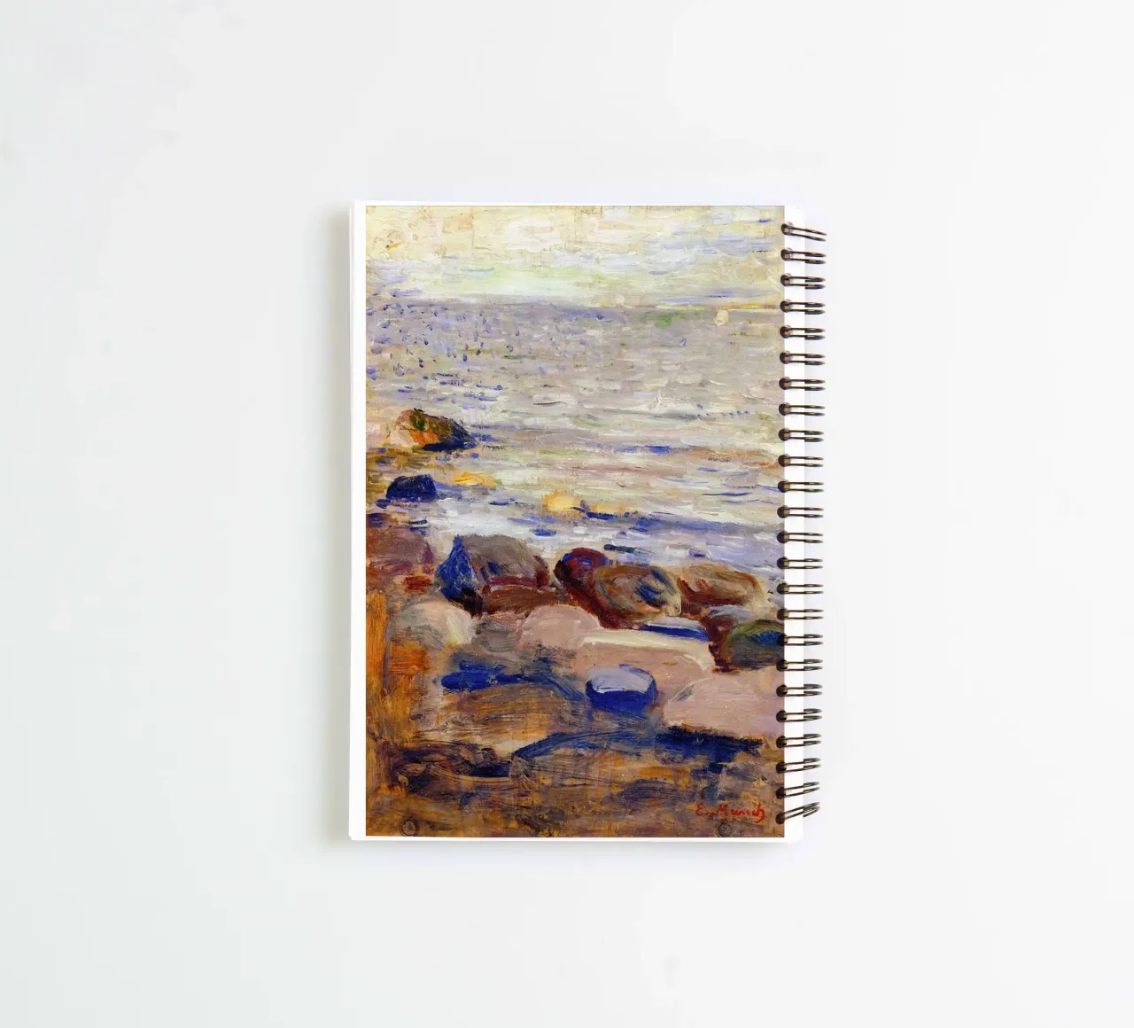 large rocks on the beach spiral notebook by cupcup art