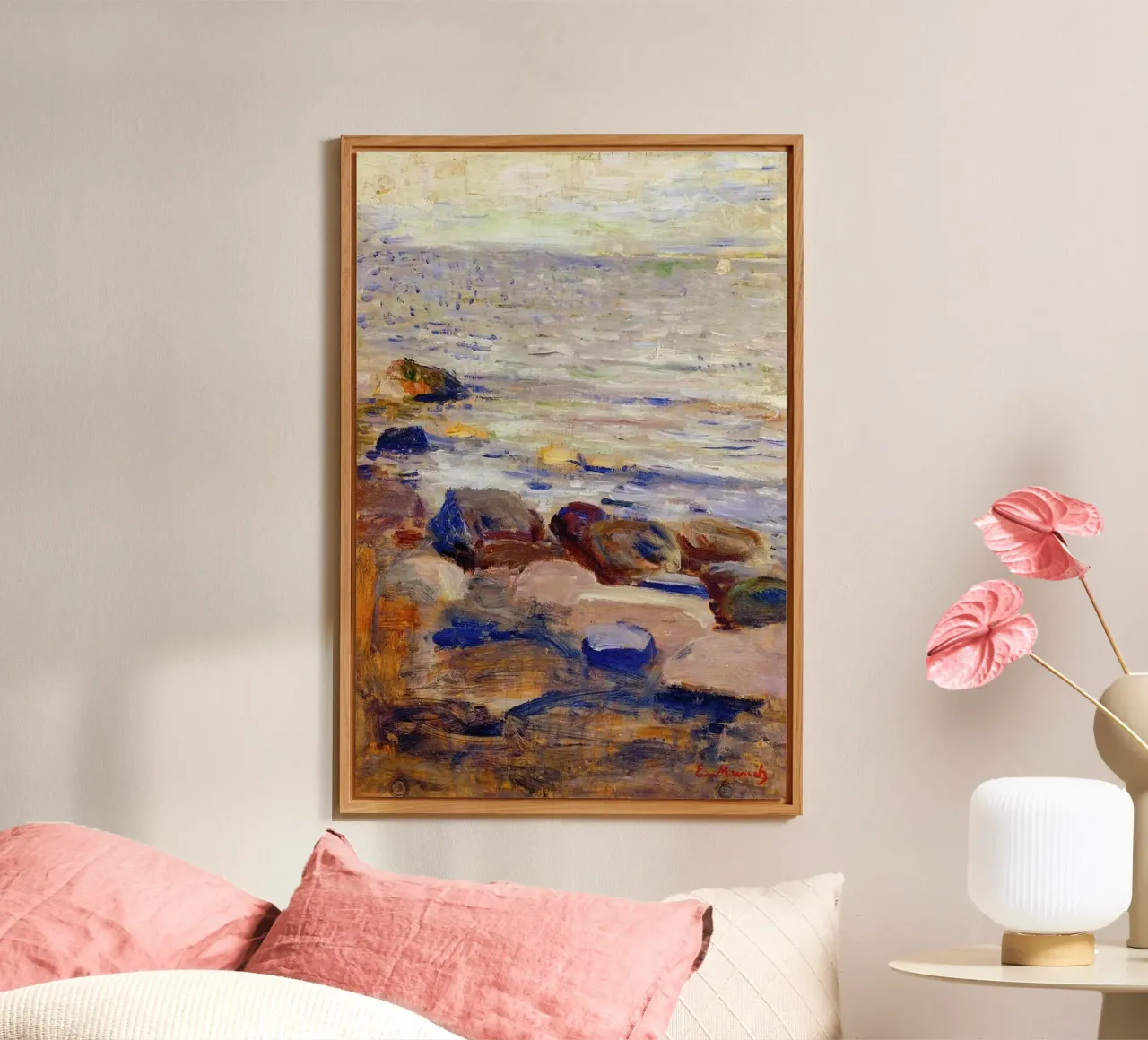 große Felsen am Strand Forex-Platte von cupcup art