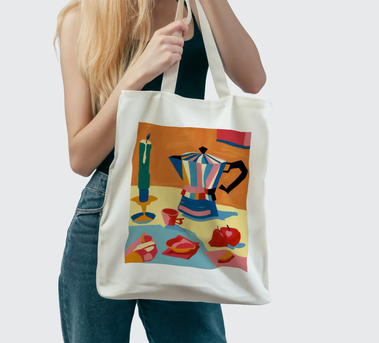 Ochtendkoffie stilleven jute draagtas van Arcane Lines
