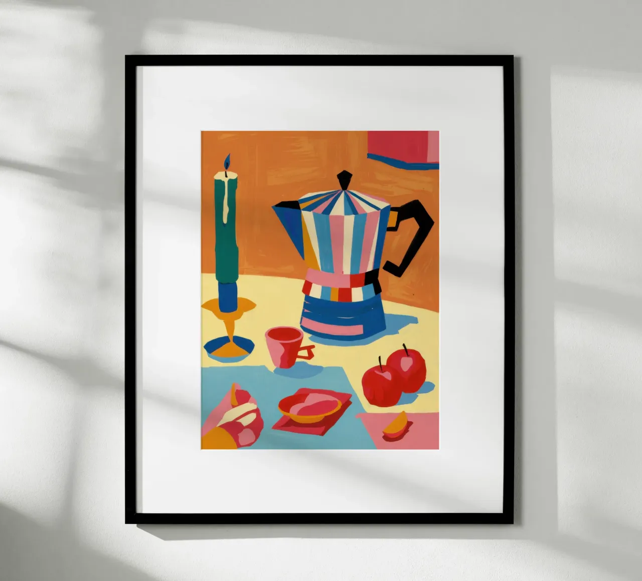 Caffè del mattino Natura morta poster con telaio in plastica da Arcane Lines