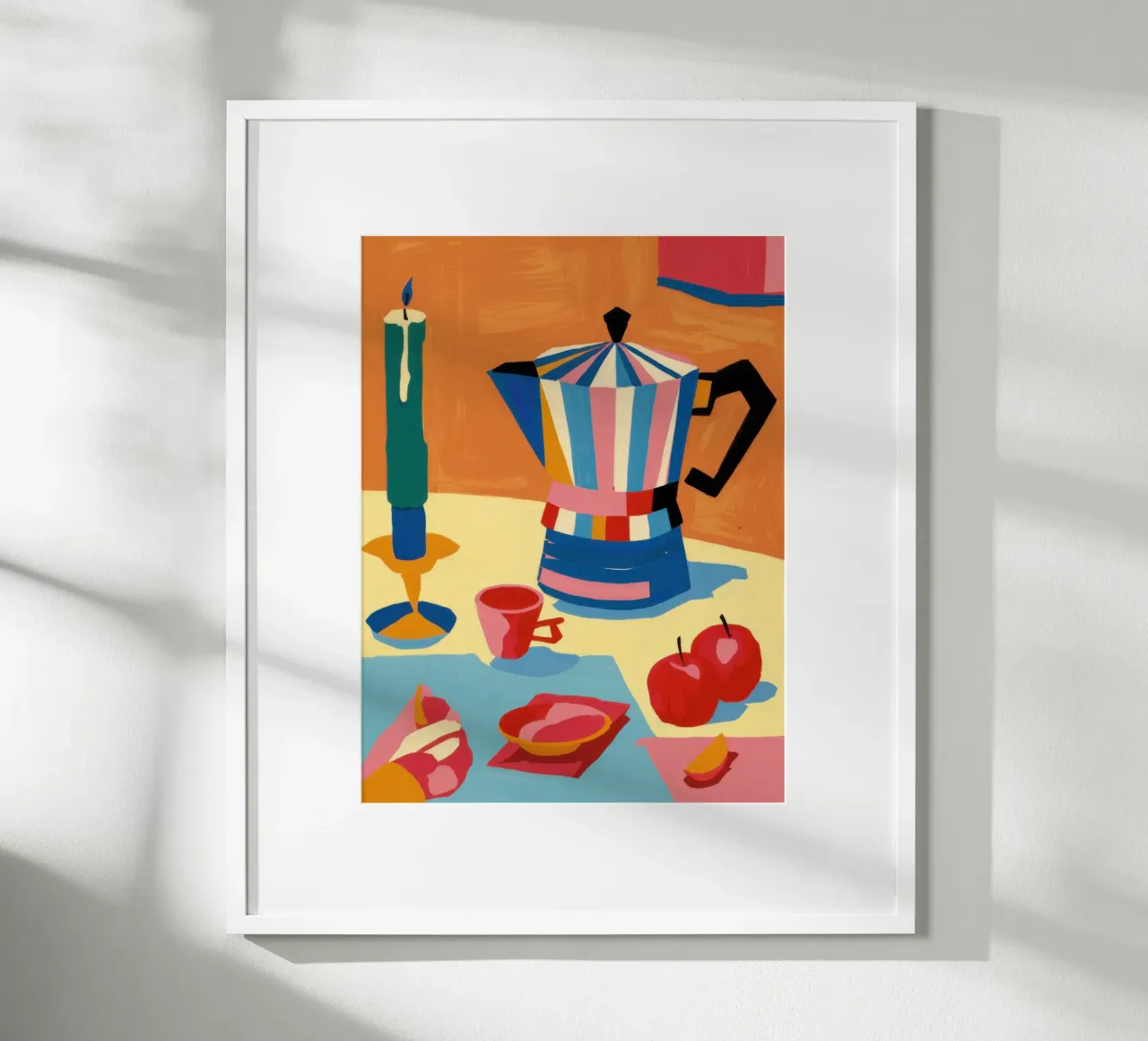 Caffè del mattino Natura morta poster con telaio in plastica da Arcane Lines