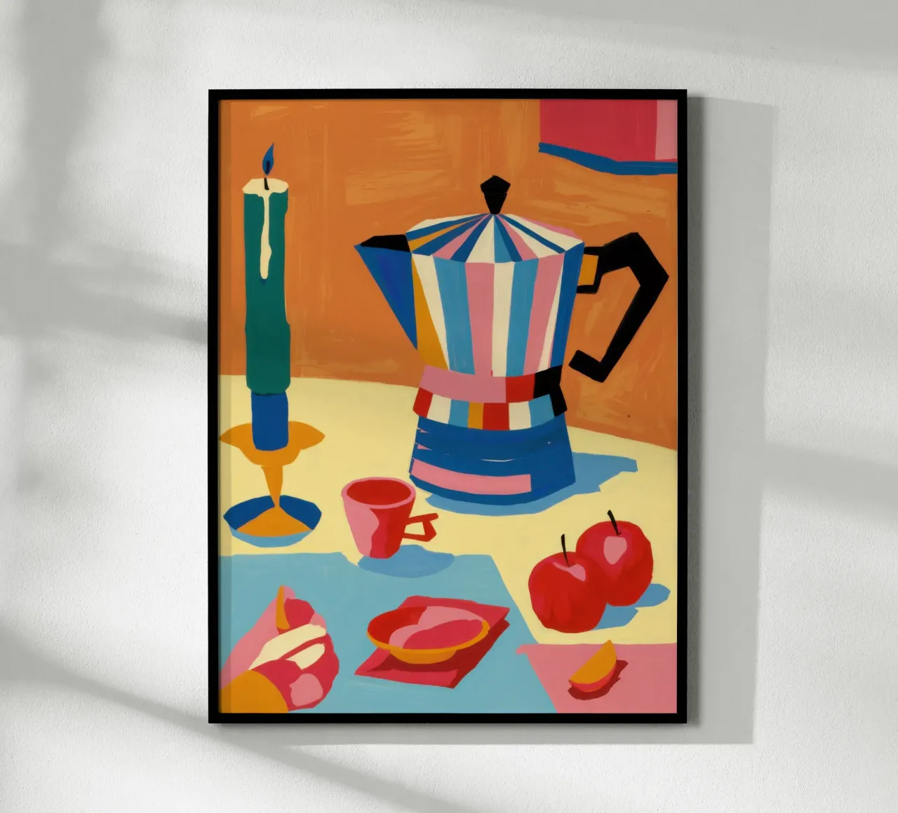 Caffè del mattino Natura morta poster con telaio in plastica da Arcane Lines