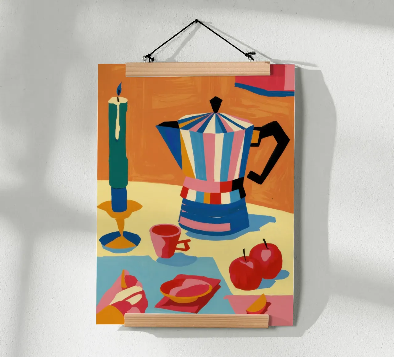 Caffè del mattino Natura morta poster con telaio in plastica da Arcane Lines