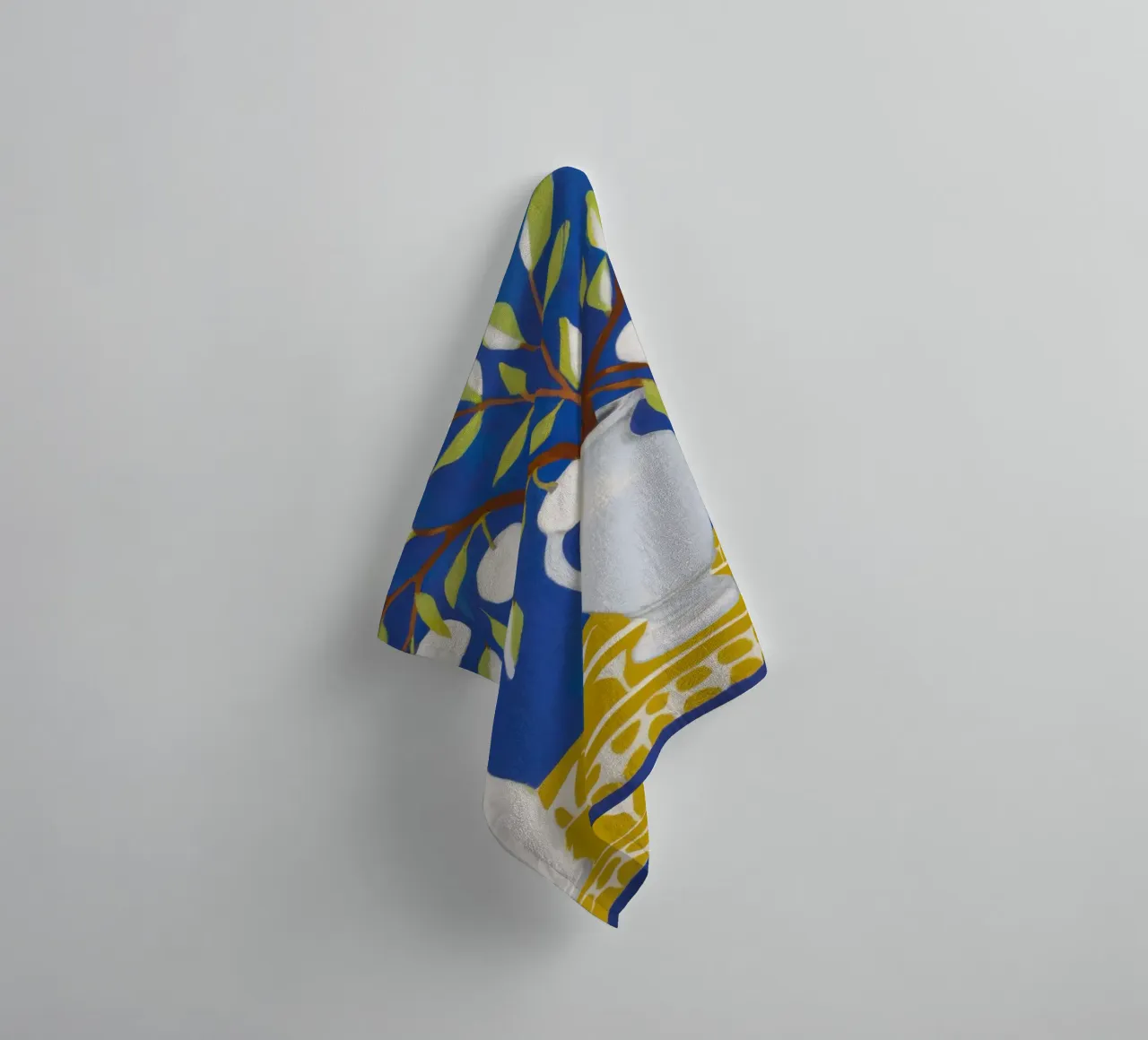 White Pitcher Lemon Tree towel by Lune Dreams