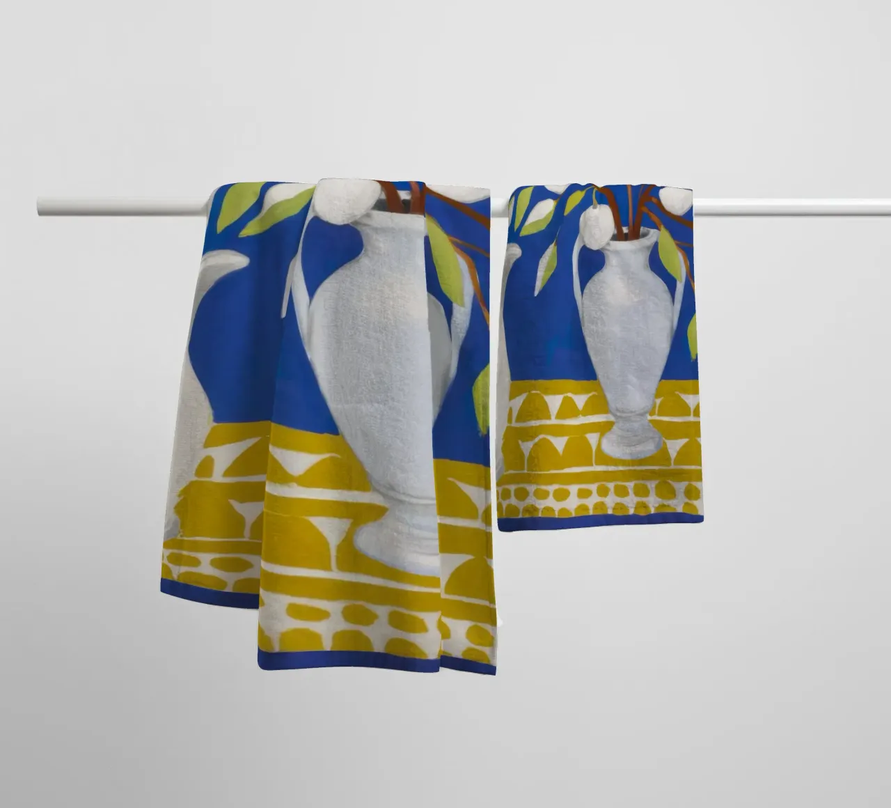 White Pitcher Lemon Tree towel by Lune Dreams