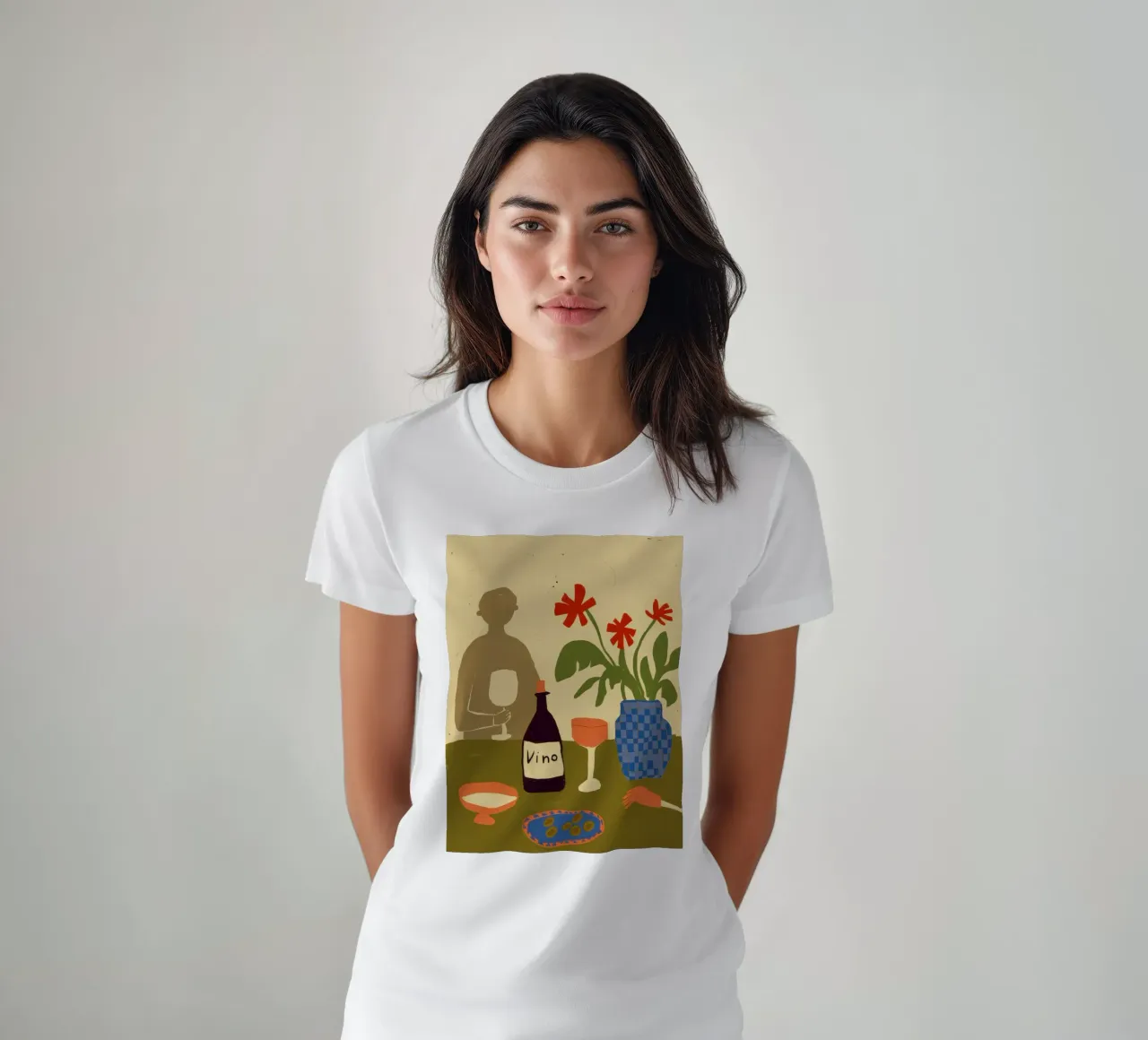 Vino e flora distorti t-shirt da Mossy Pigment